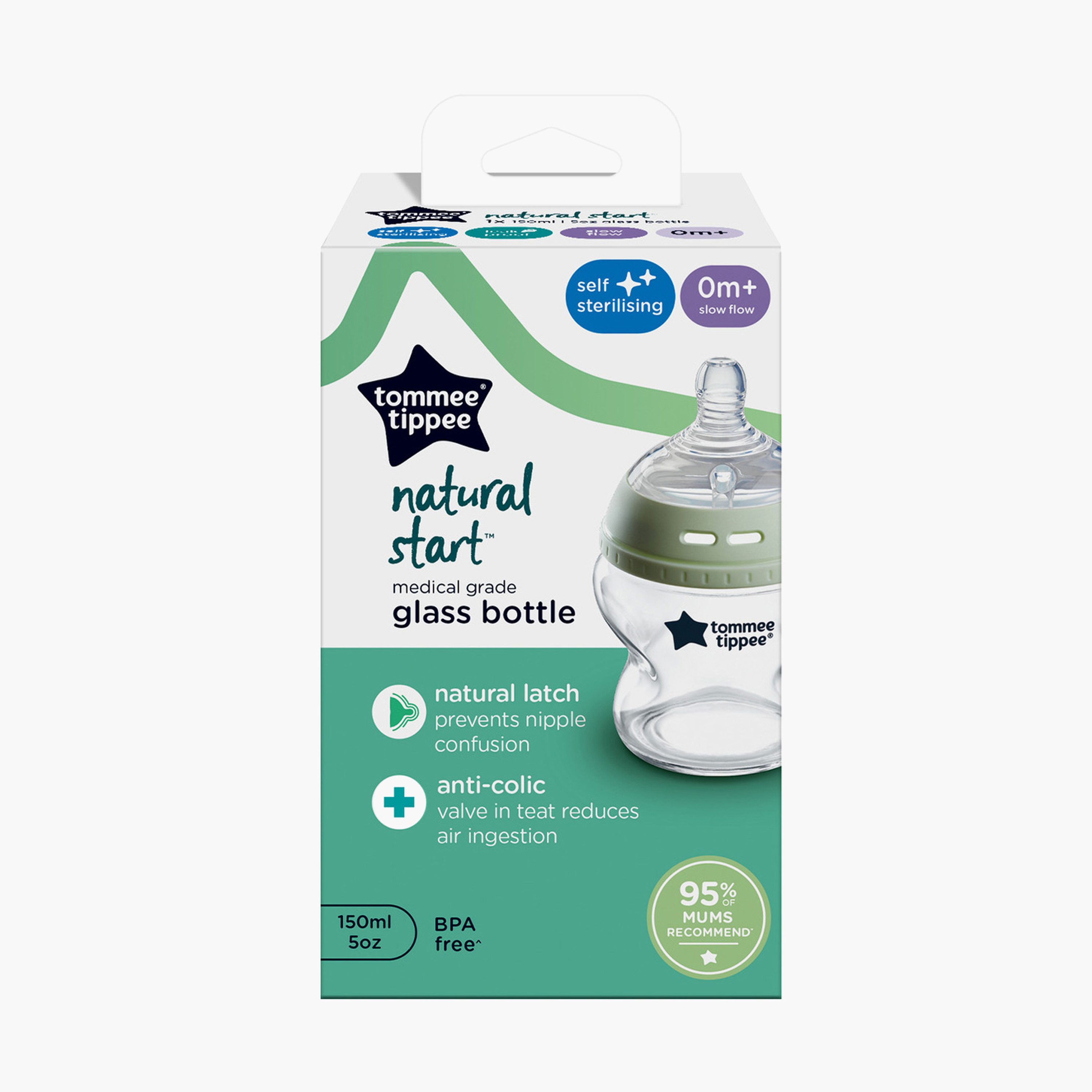 Tommee Tippee Glass Feeding Bottle - 150 ml-baby-feeding-feedingbottles-bottlesandteats-image-3