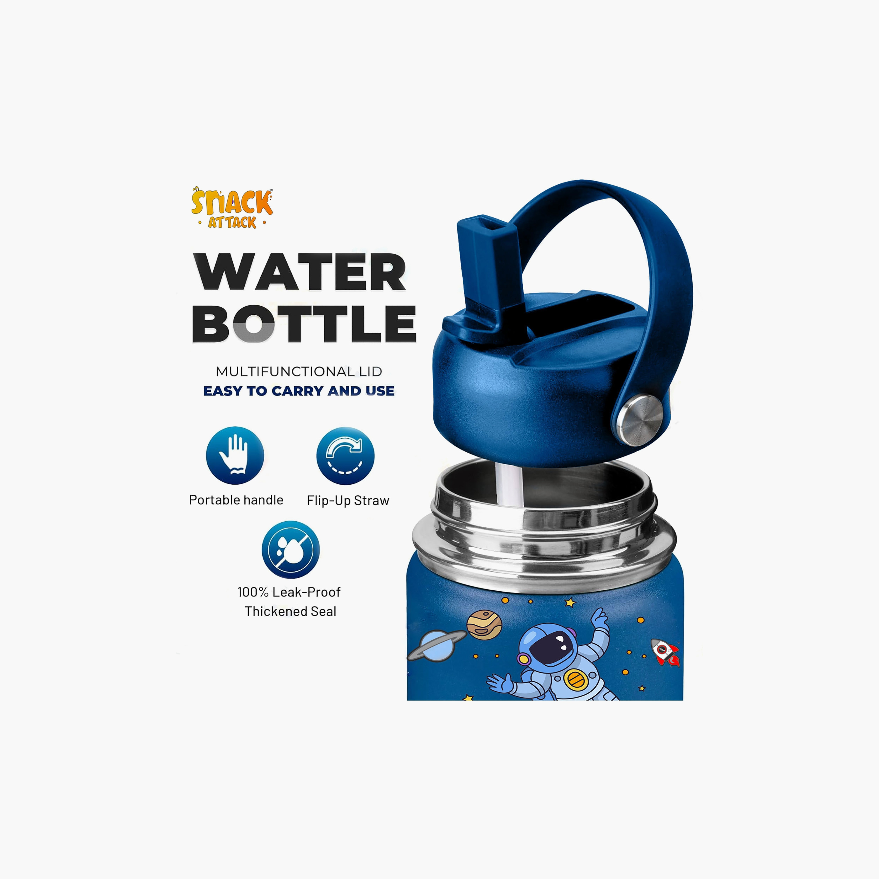 Snack Attack Insulated Water Bottle with Straw, Lid & Cleaning Brush - Astro - Blue - 500 ml-school-waterbottles-image-3