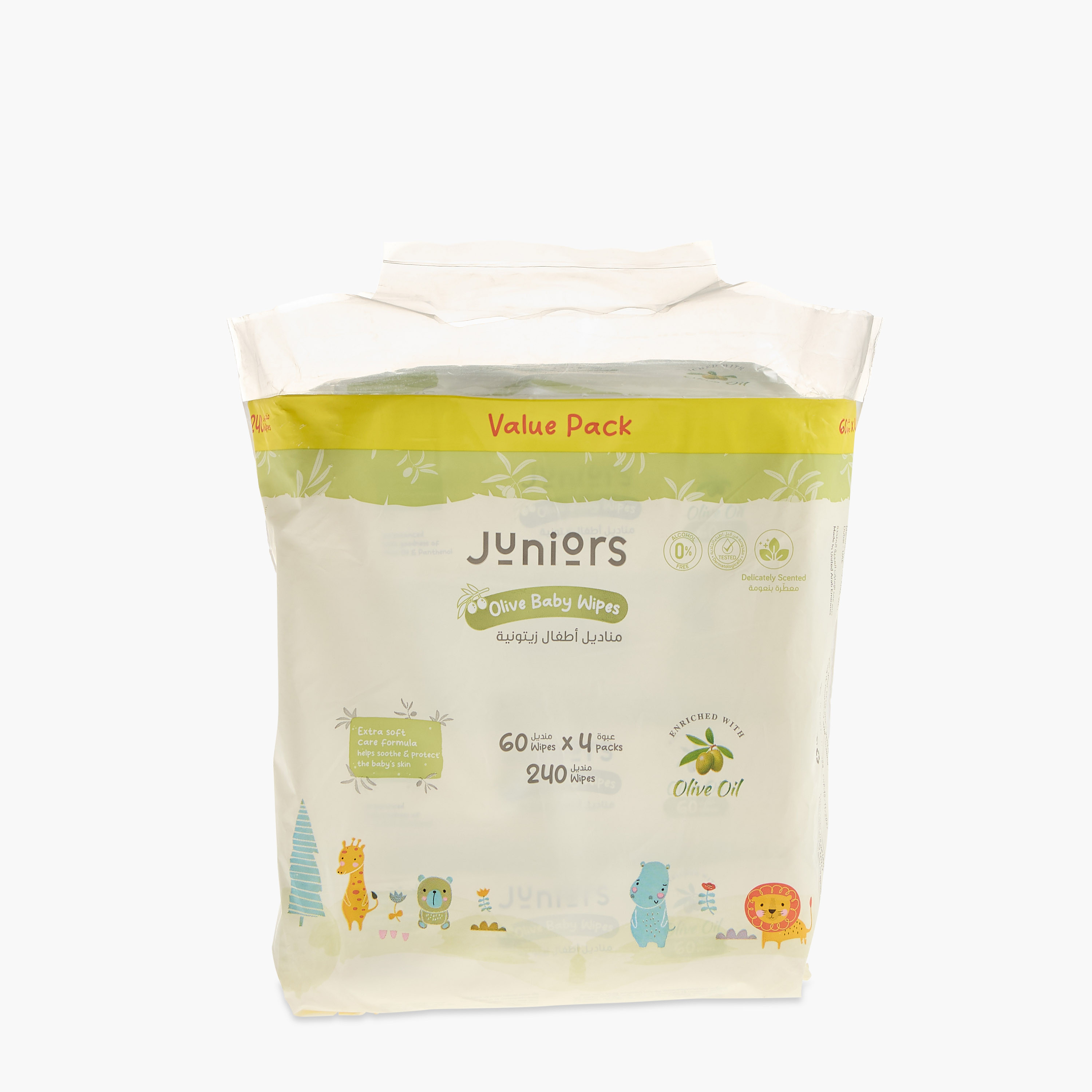 Juniors Olive Oil Baby Wipes - Pack of 4x60 Sheets-baby-bathandcare-wipes-image-6