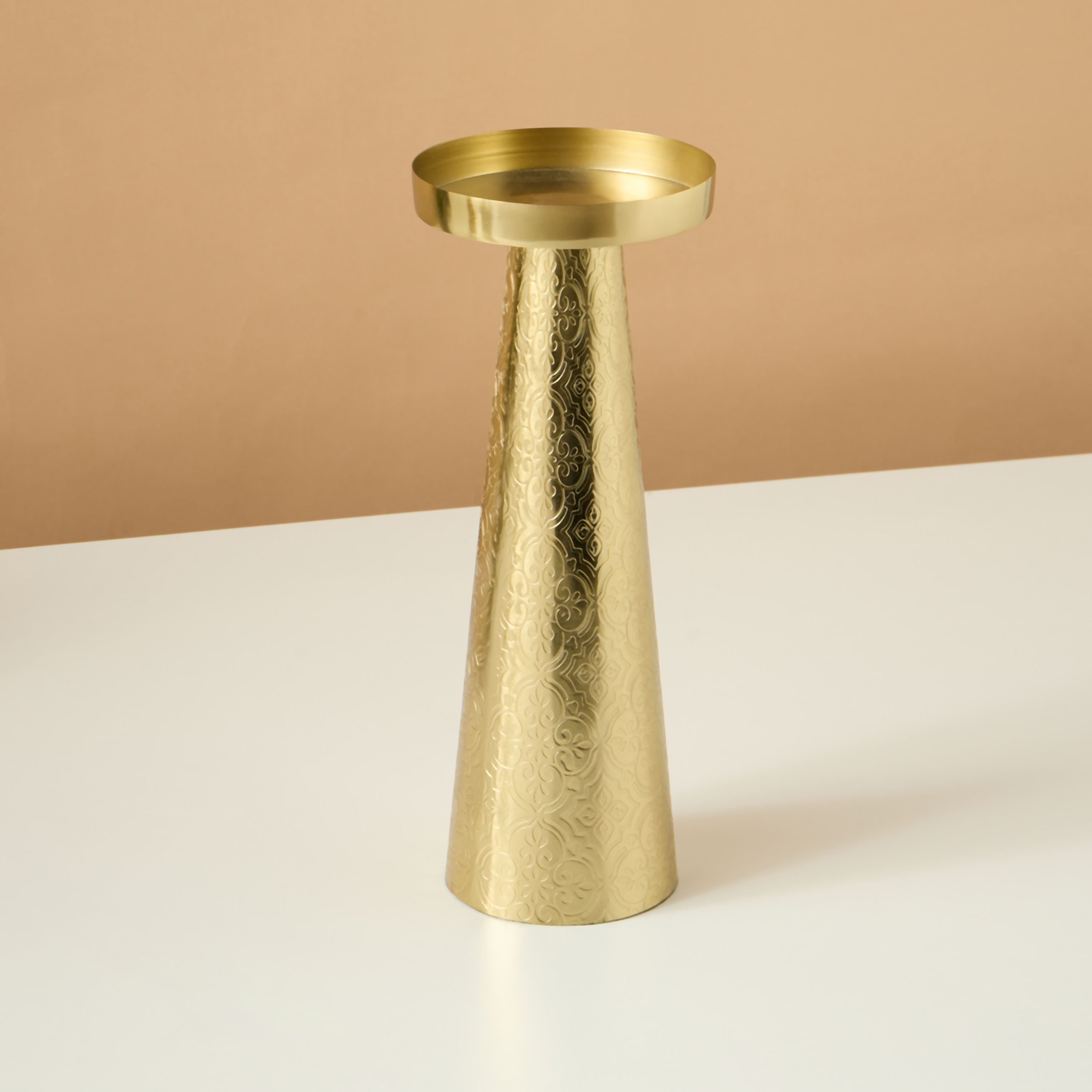 Home Carving Textured Pillar Candleholder - 26 cms-household-decor-candleholdersandlanterns-image-3