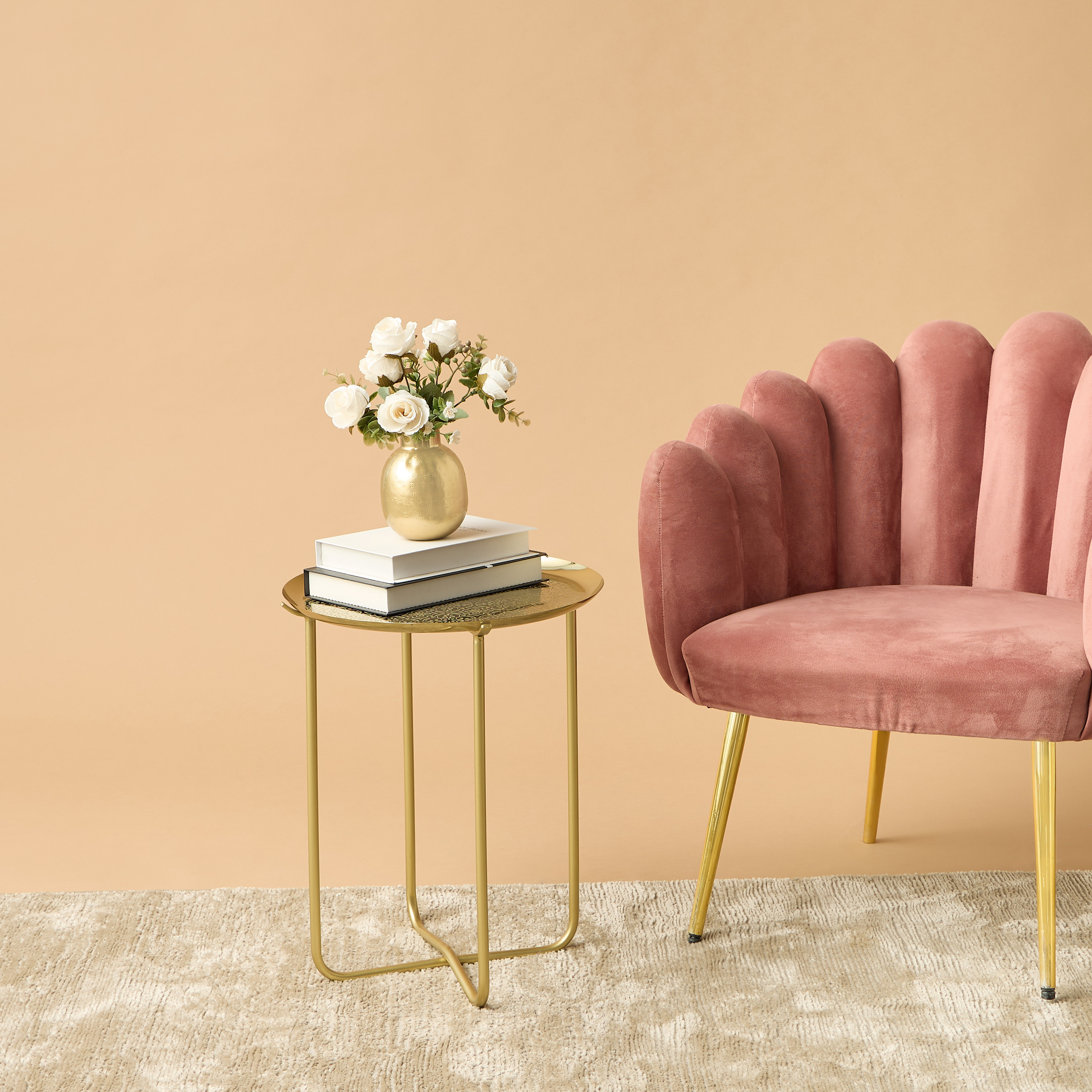 Textured Round Metal Accent Table-furniture-livingroom-sideandendtables-image-1