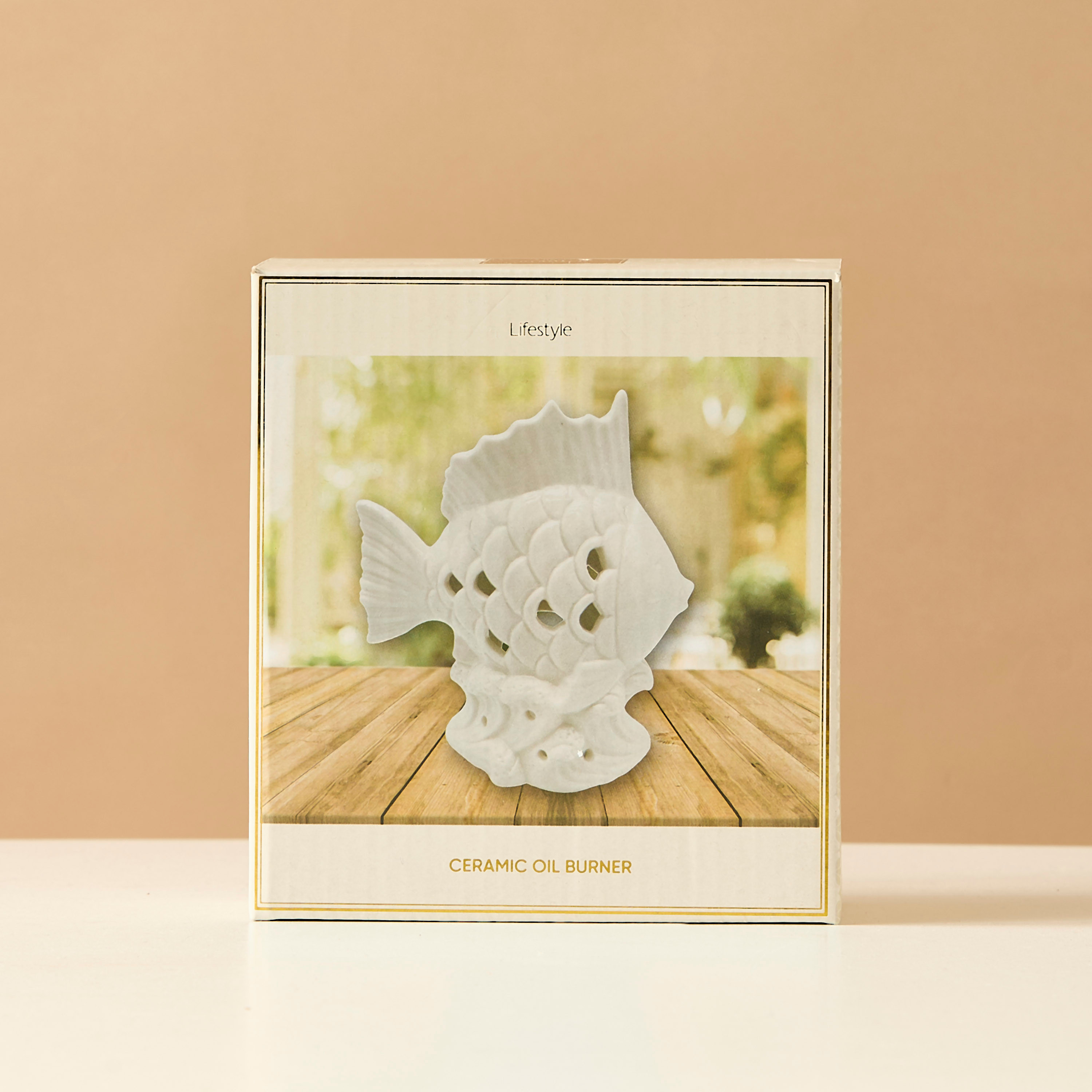Fish Textured Ceramic Oil Burner - 13x7x14 cms-household-homefragrance-burners-image-7