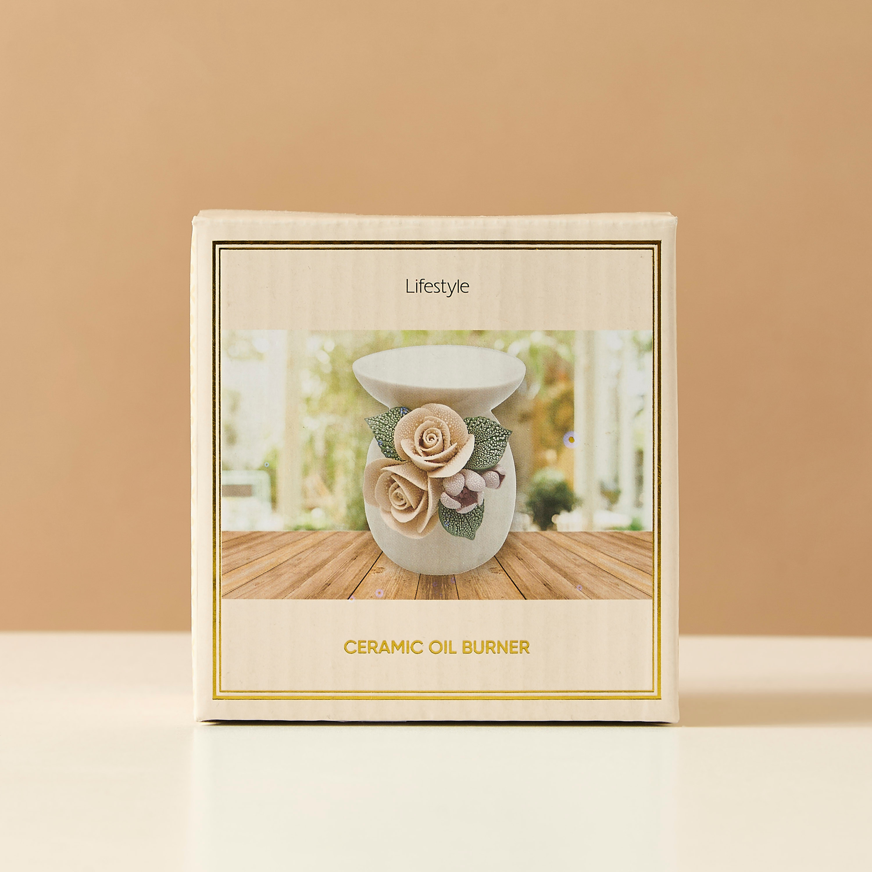 Floral Textured Ceramic Oil Burner - 9x7x9 cms-household-homefragrance-burners-image-7