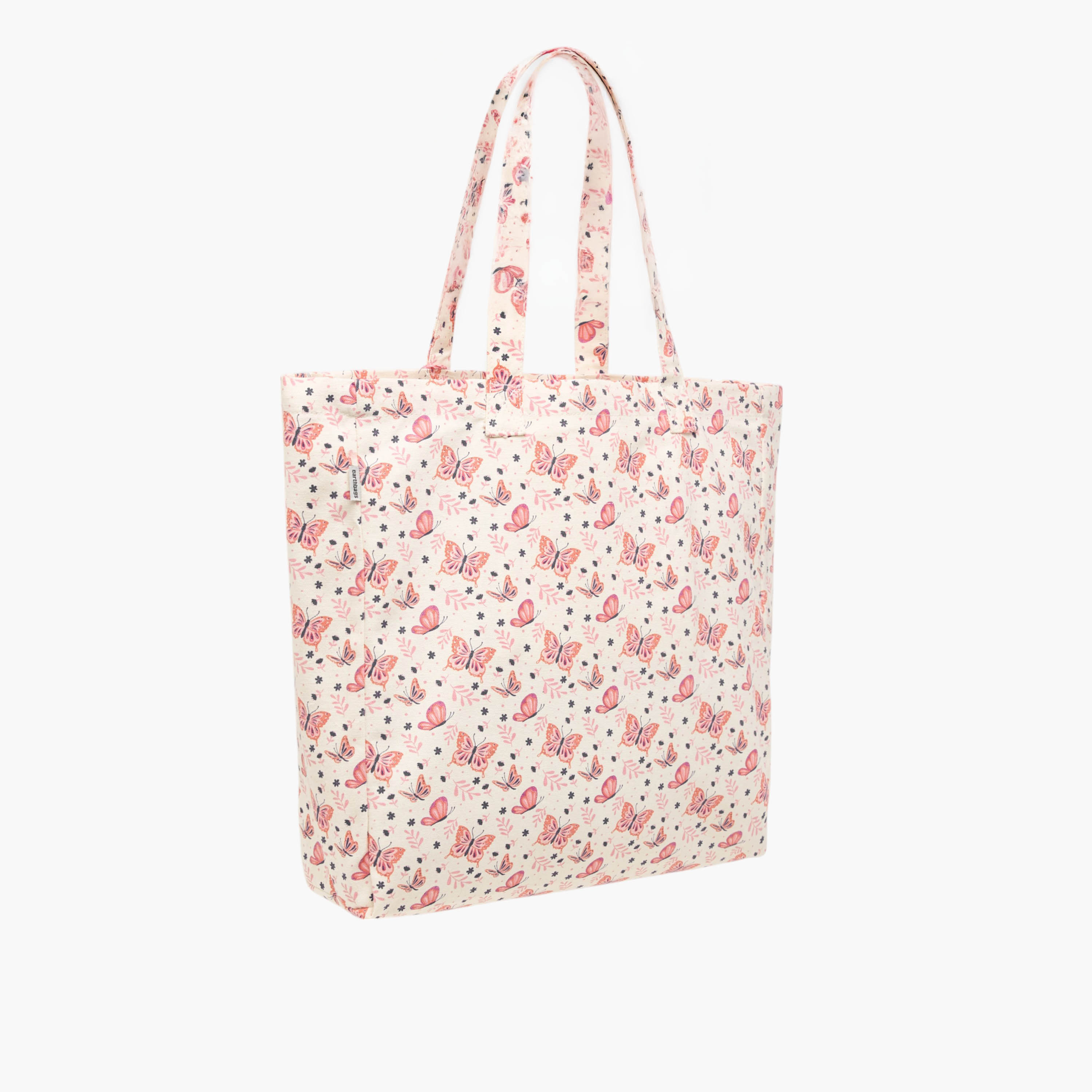 Butterfly Print Tote Bag with Double Handles and Tassel Detail-women-bagsandwallets-handbags-image-4