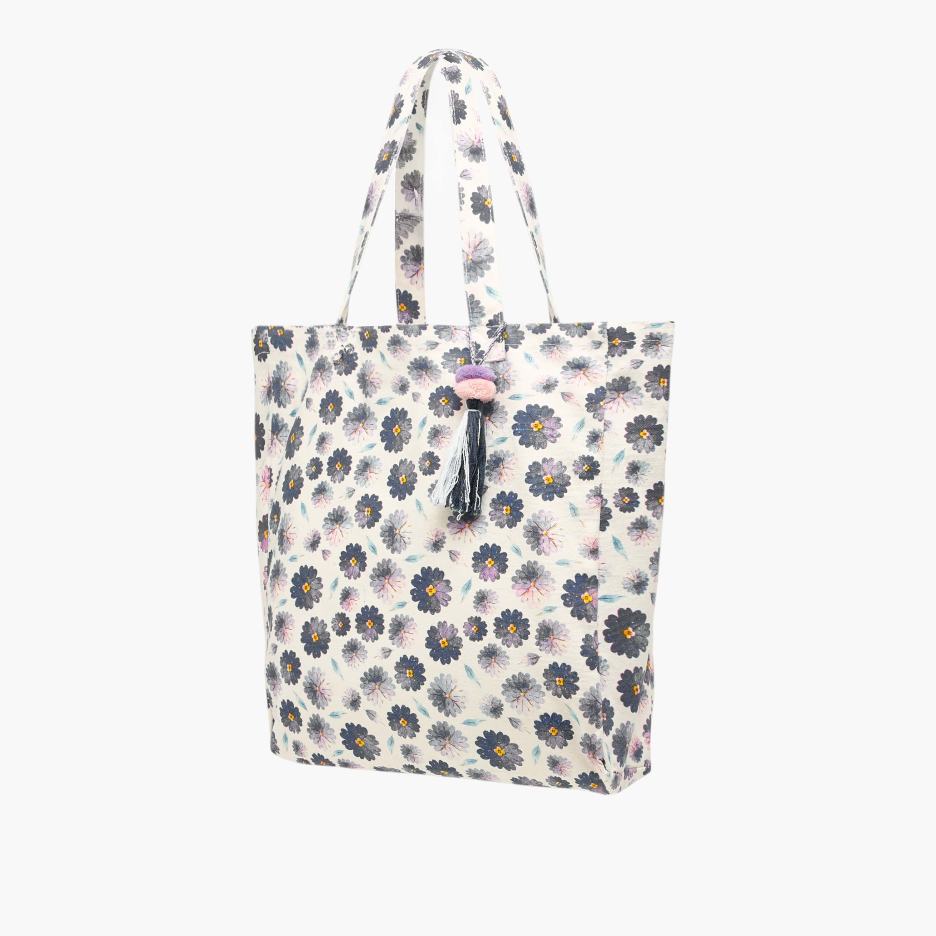 شنطة تسوق بمقابض مزدوجة وشُرّابات وطبعات زهرية-women-bagsandwallets-handbags-image-3