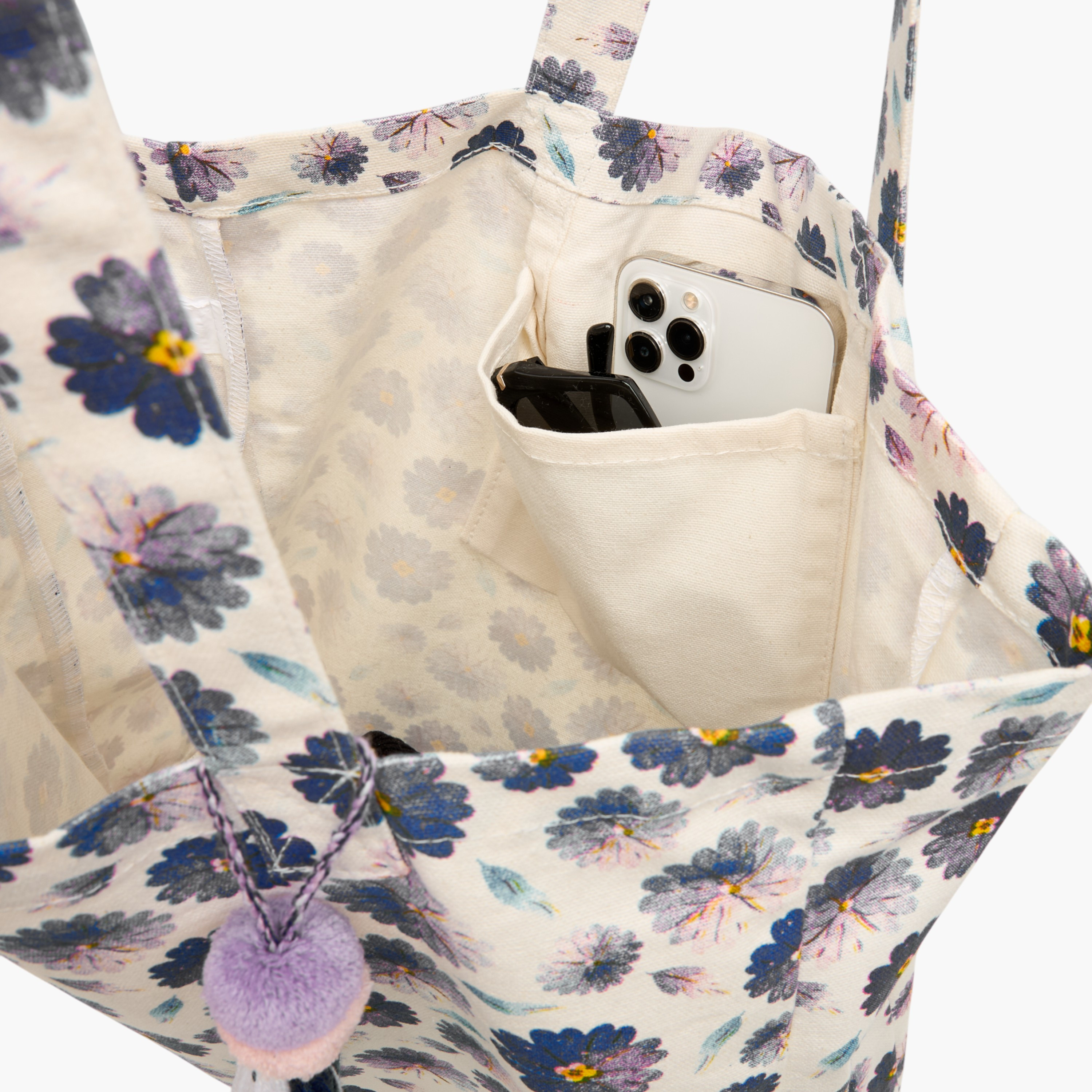 شنطة تسوق بمقابض مزدوجة وشُرّابات وطبعات زهرية-women-bagsandwallets-handbags-image-7