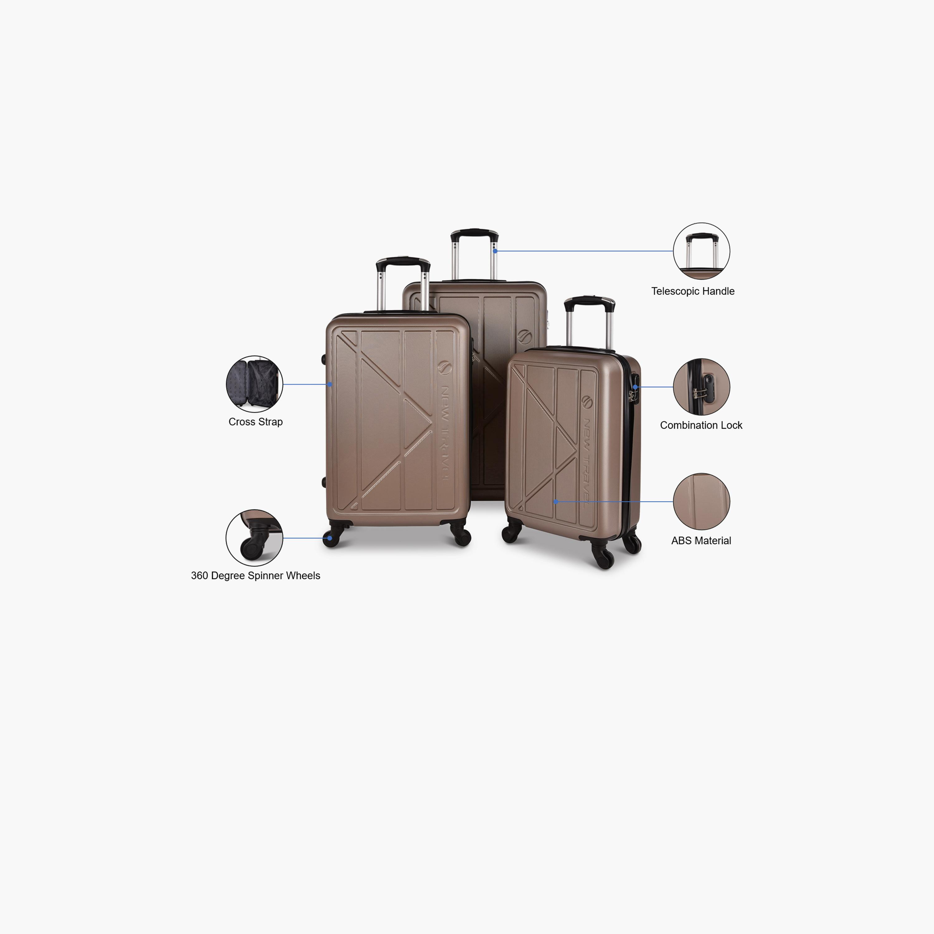 New Travel Set of 3 ABS Hardcase 4-Wheeler Spinner Trolley Bag with Combination Lock | BR909/3P-travel-luggagesandbags-luggage-image-2