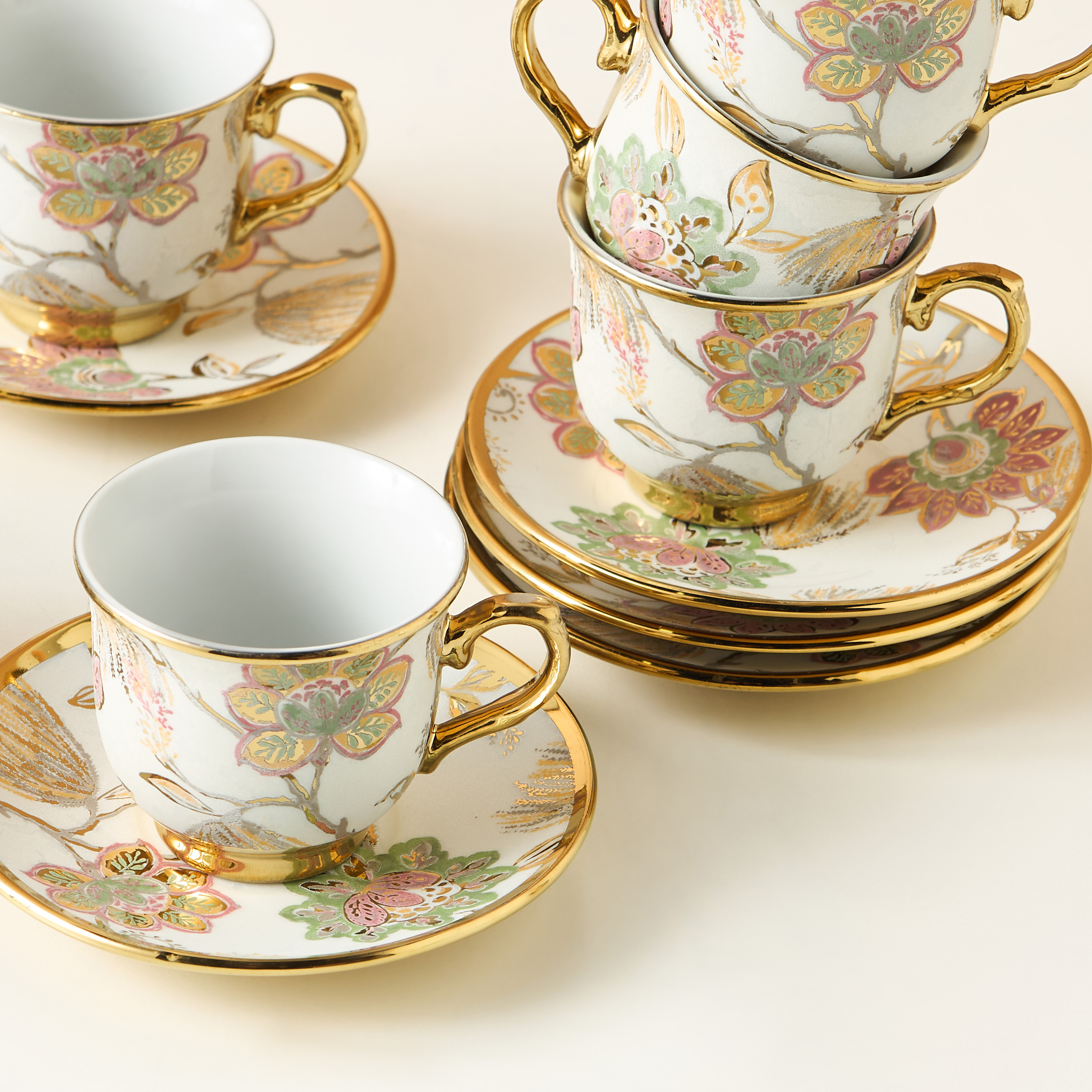 Floral Print 12-Piece Porcelain Coffee Set-household-dining-teaandcoffee-teaandcoffeesets-image-4