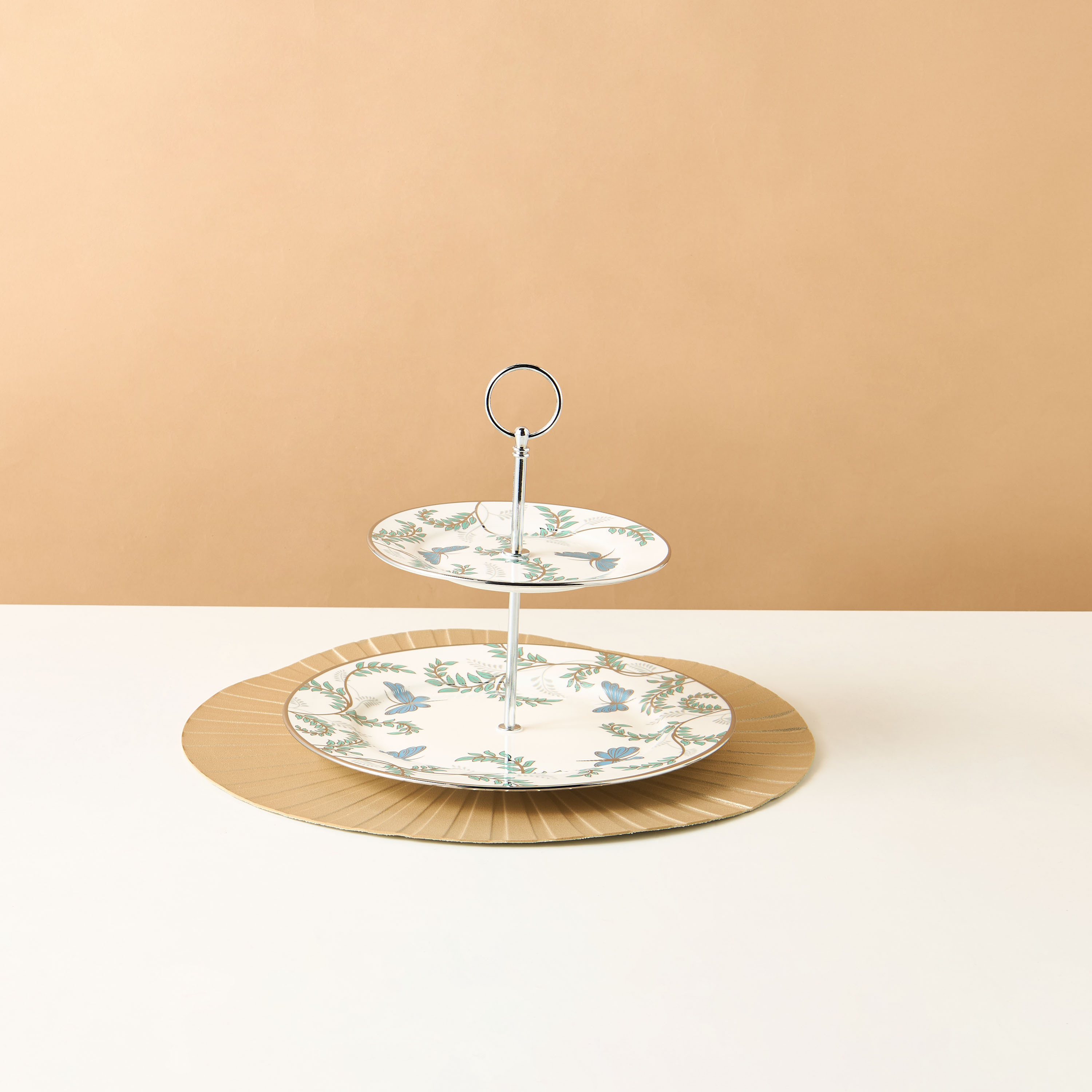 Blue Butterfly Ceramic Cake Stand-household-dining-serveware-cakestands-image-1