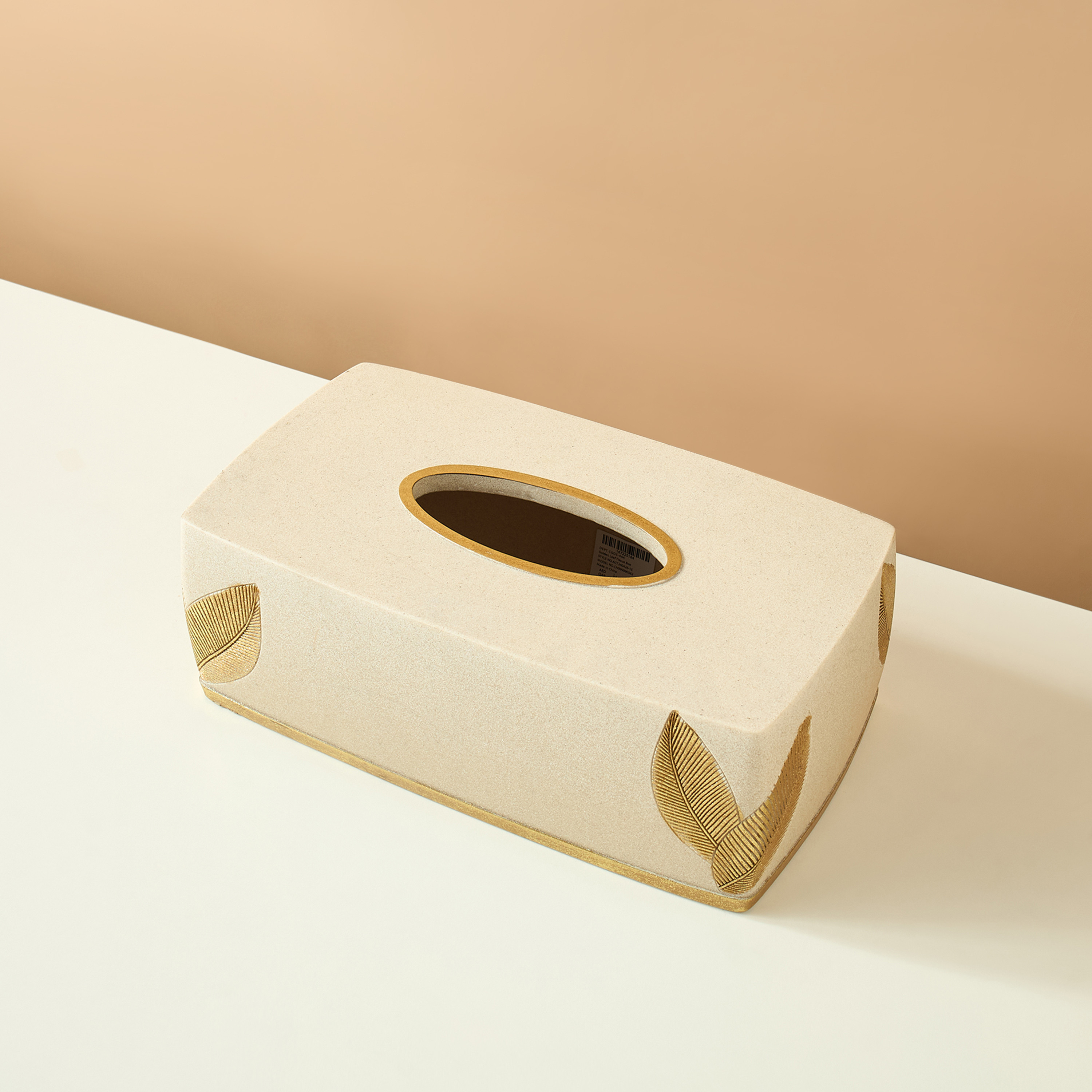 Golden Leaf Embossed Tissue Box-household-bathandlaundry-bathaccessories-tissueboxesandcottonjars-image-3
