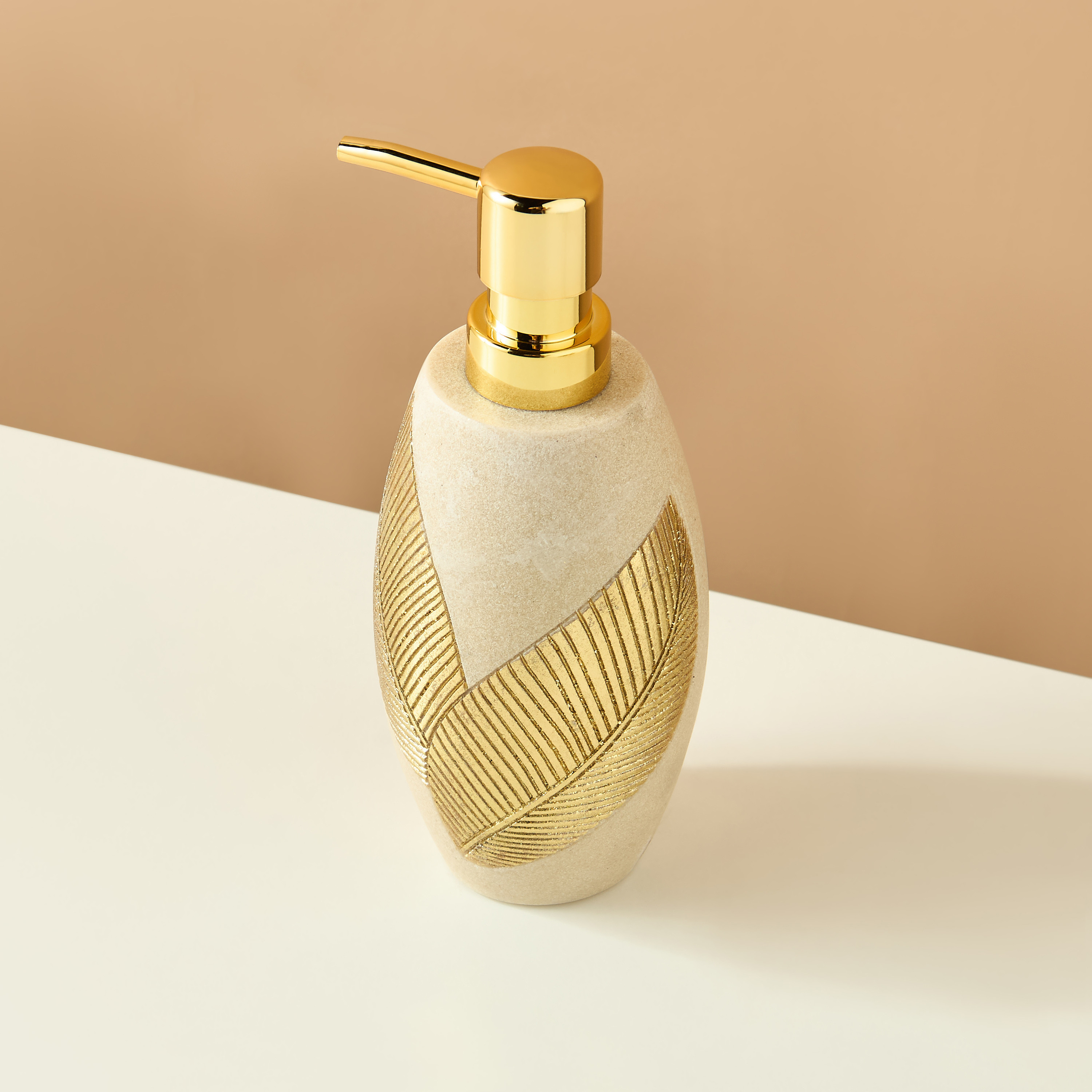 Golden Leaf Embossed Lotion Dispenser-household-bathandlaundry-bathaccessories-soapdishesanddispensers-image-3