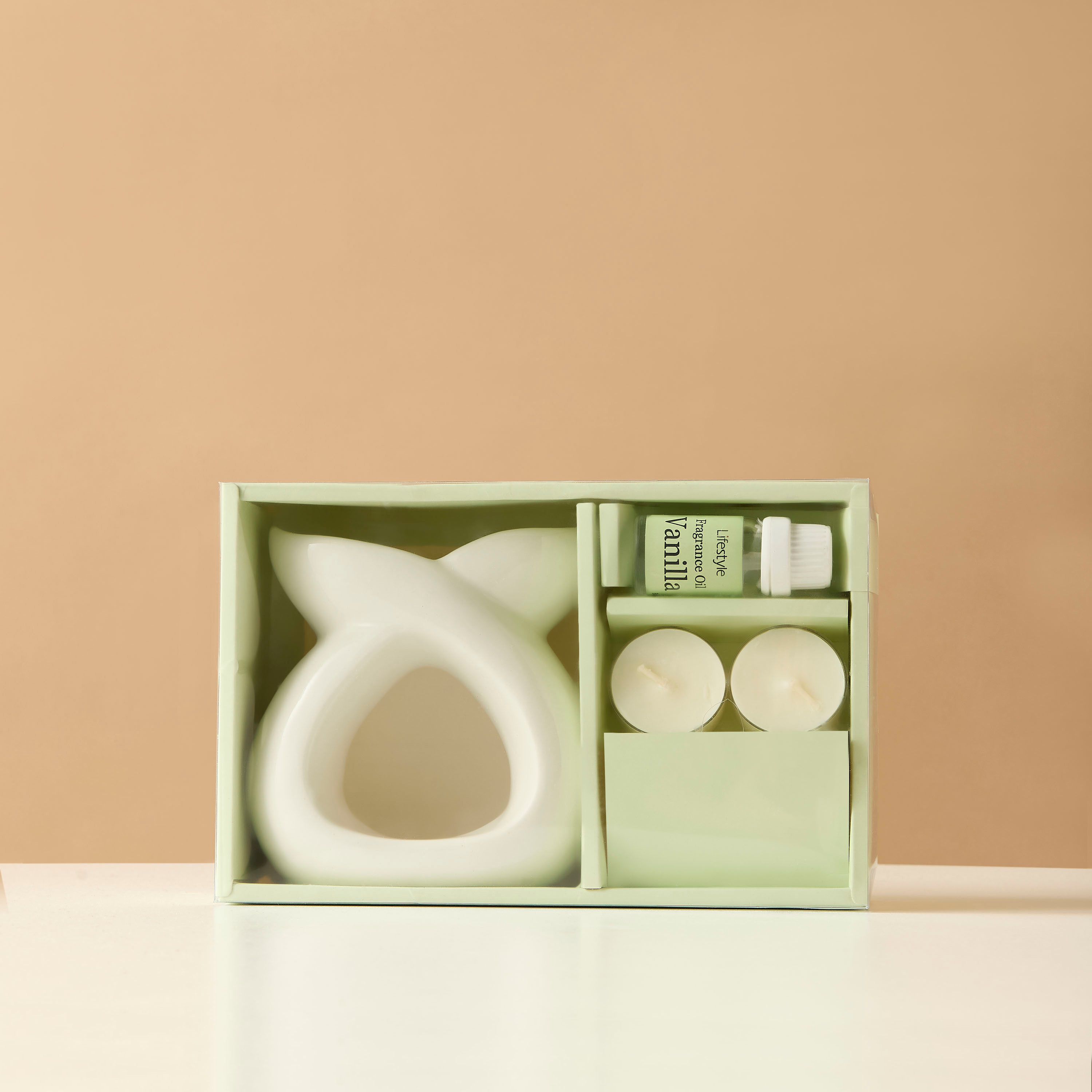 مجموعة هدايا مبخرة زيت سيراميك مع شمعة صغيرة وزيت عطري-household-homefragrance-fragrancegiftset-image-7