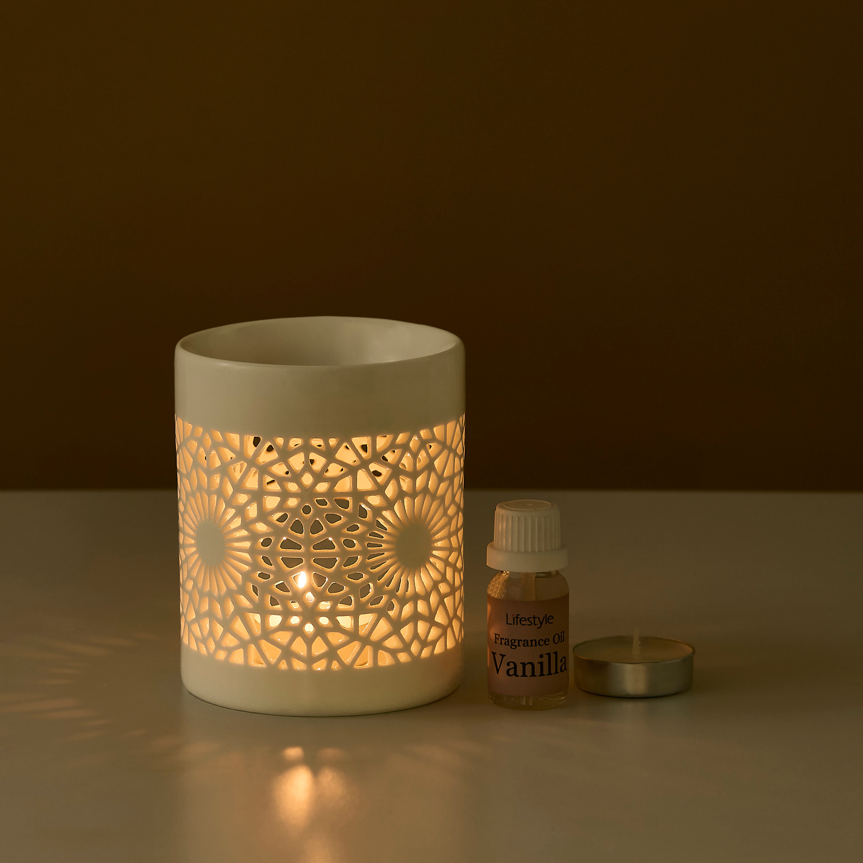 Ceramic Oil Burner with Tealight Candle and Fragrance Oil Gift Set-household-homefragrance-fragrancegiftset-image-2