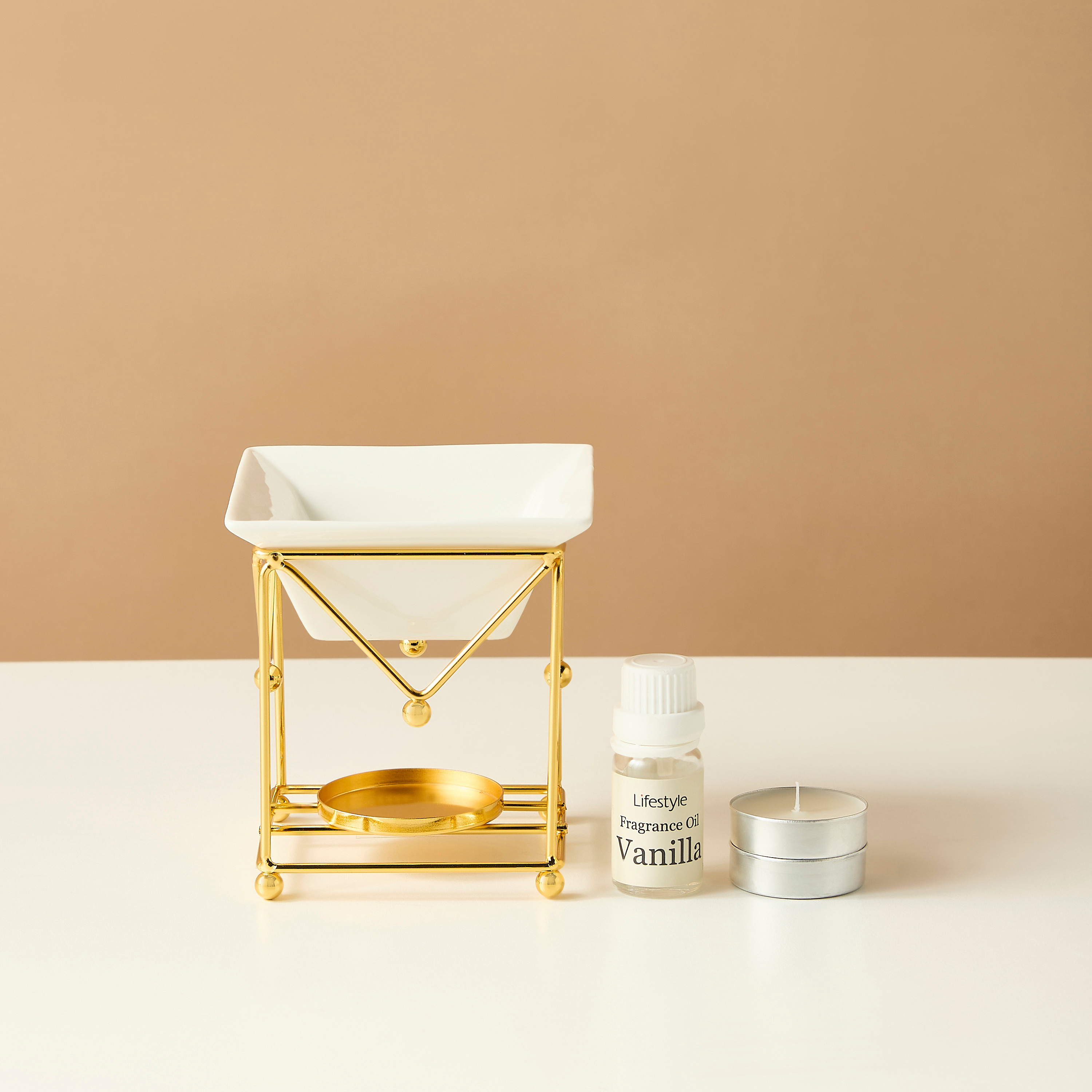 Metal Oil Burner with Tealight Candle and Fragrance Oil Gift Set-household-homefragrance-fragrancegiftset-image-3