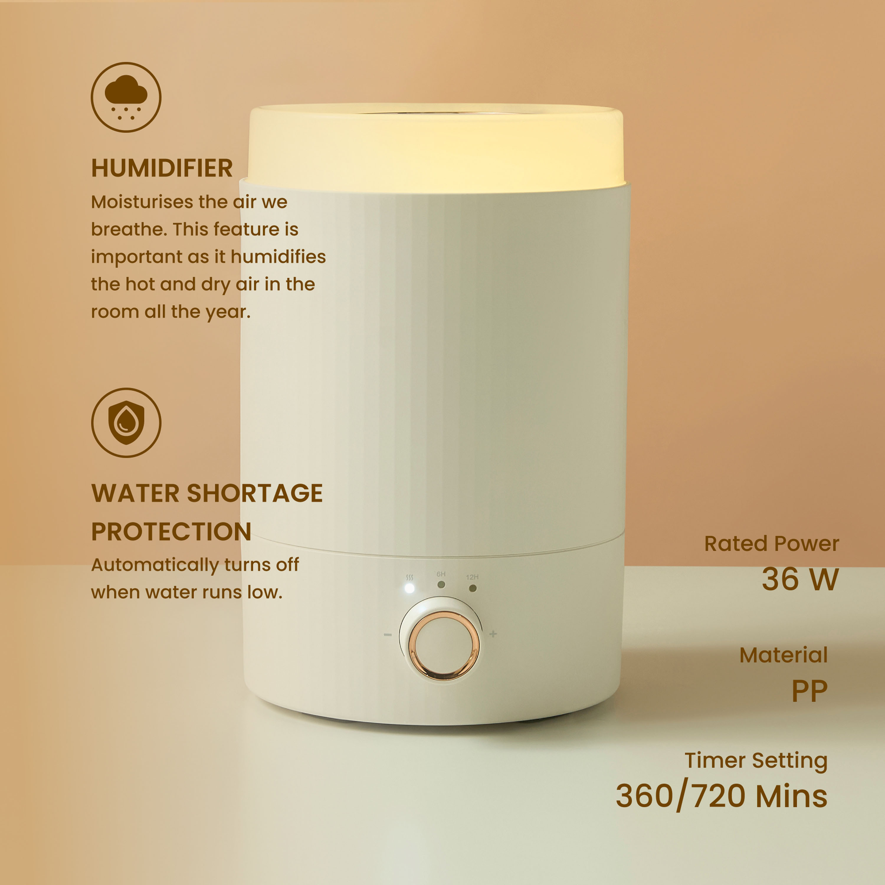 Ribbed Snowy Electrical Diffuser - 2 L-household-homefragrance-airrevitalisersandhumidifiers-image-2