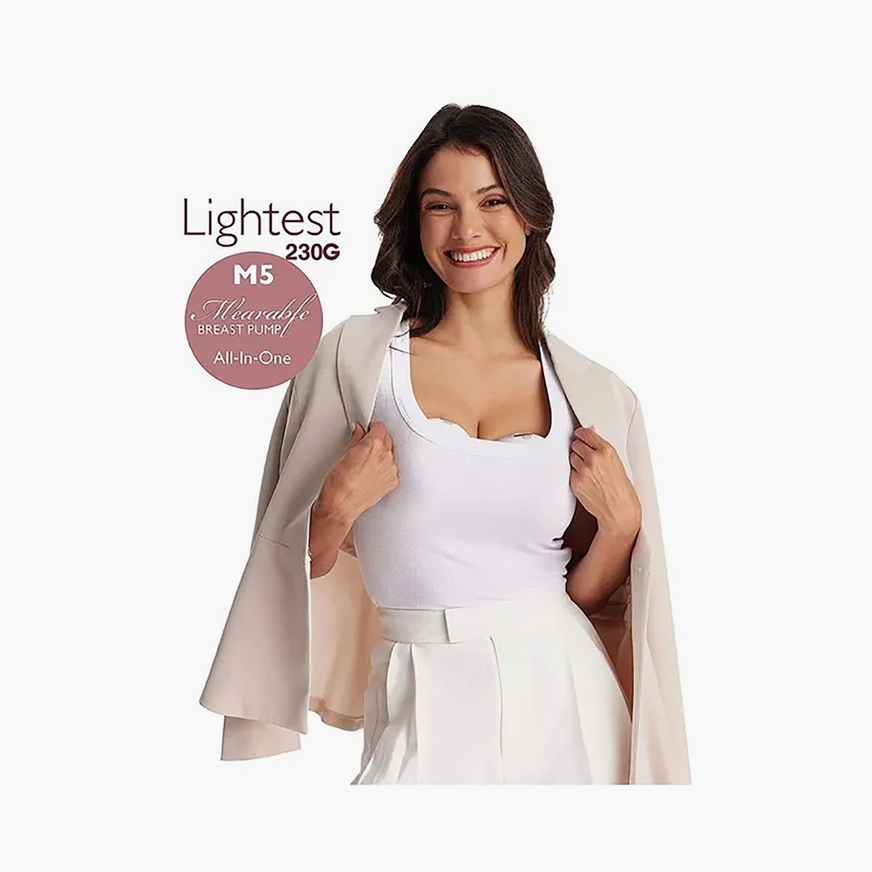 Momcozy M5 Double Wearable Breast Pump - White-baby-feeding-breastfeedingandcare-image-8