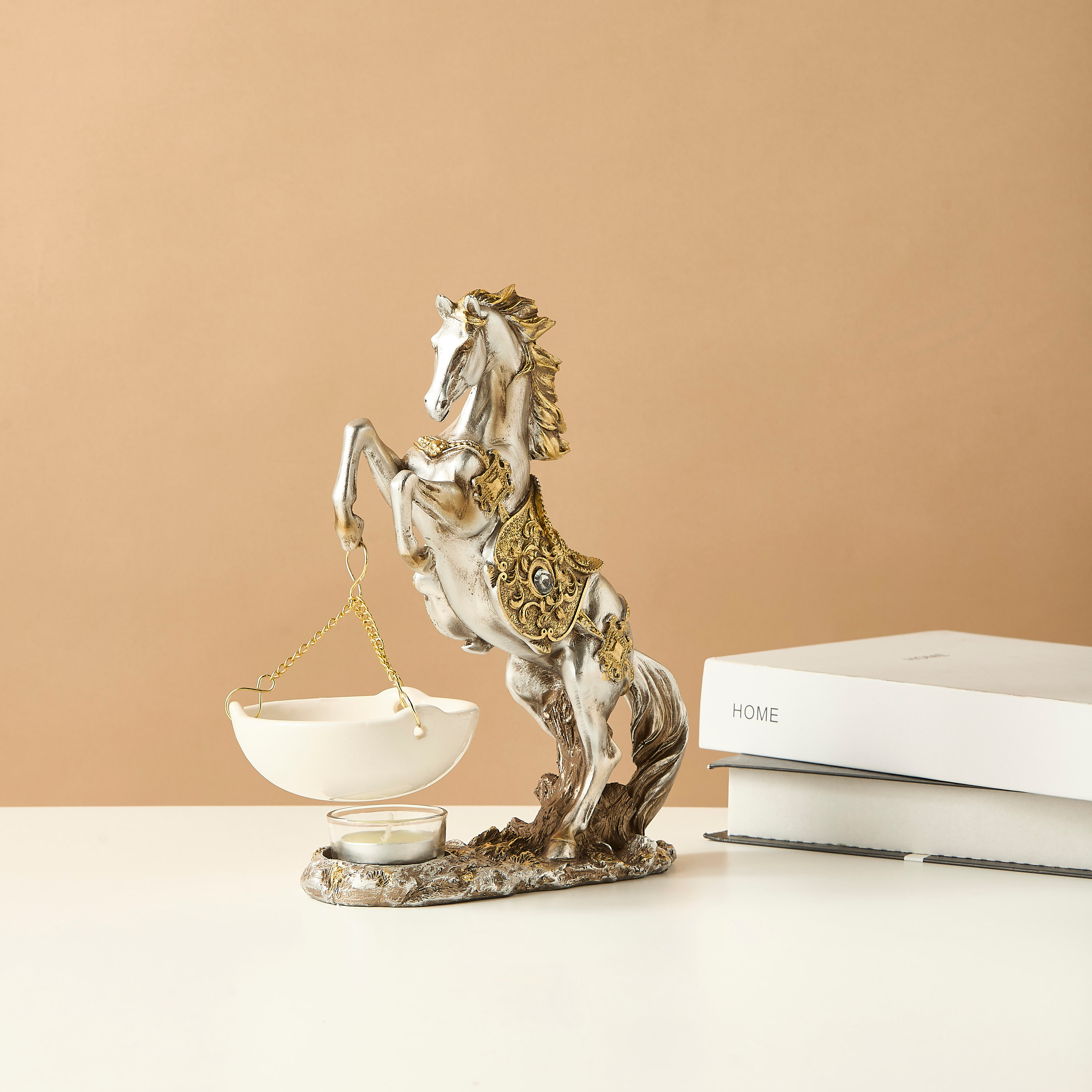 Horse Accent Oil Burner - 19x7x24 cms-household-homefragrance-burners-image-1