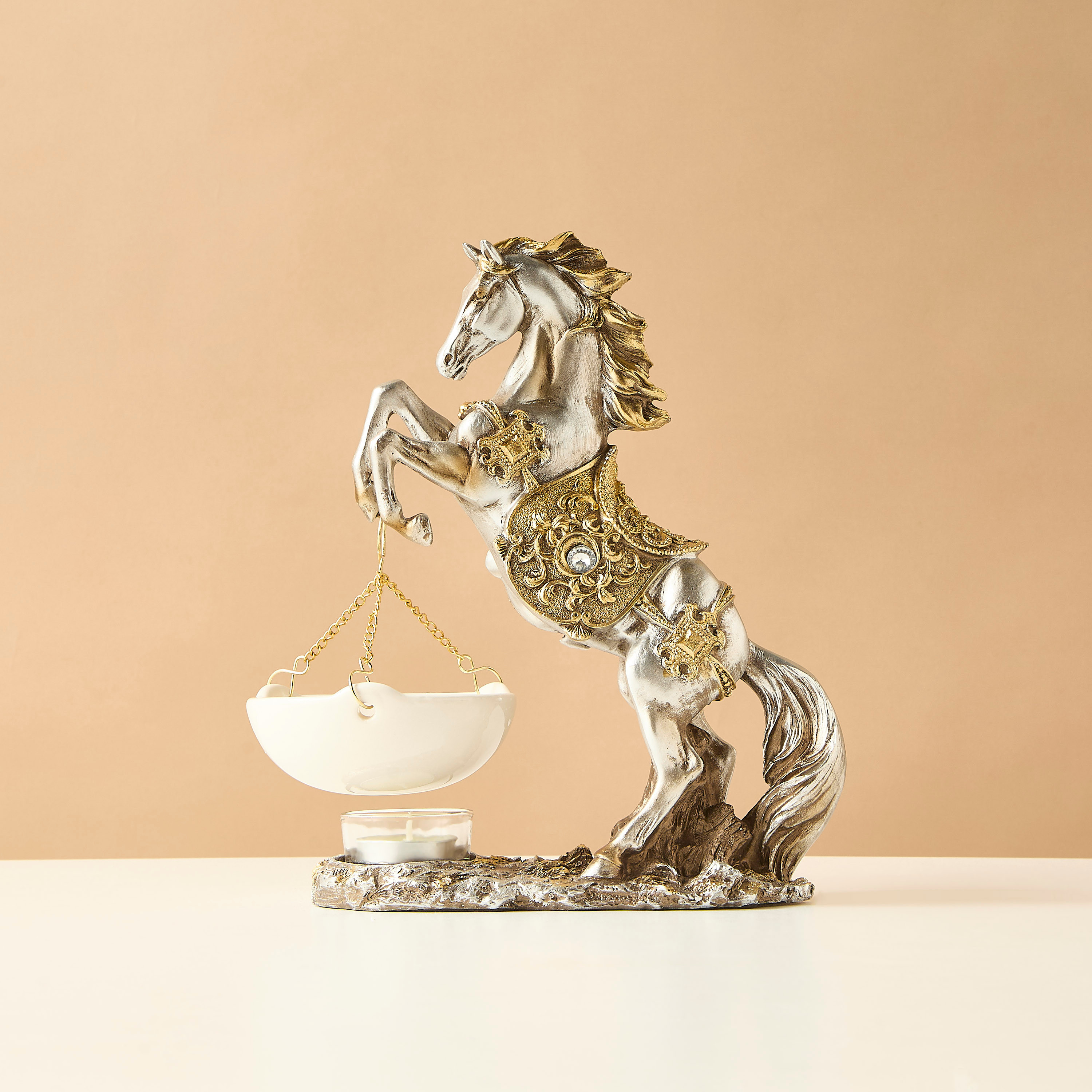 Horse Accent Oil Burner - 19x7x24 cms-household-homefragrance-burners-image-3