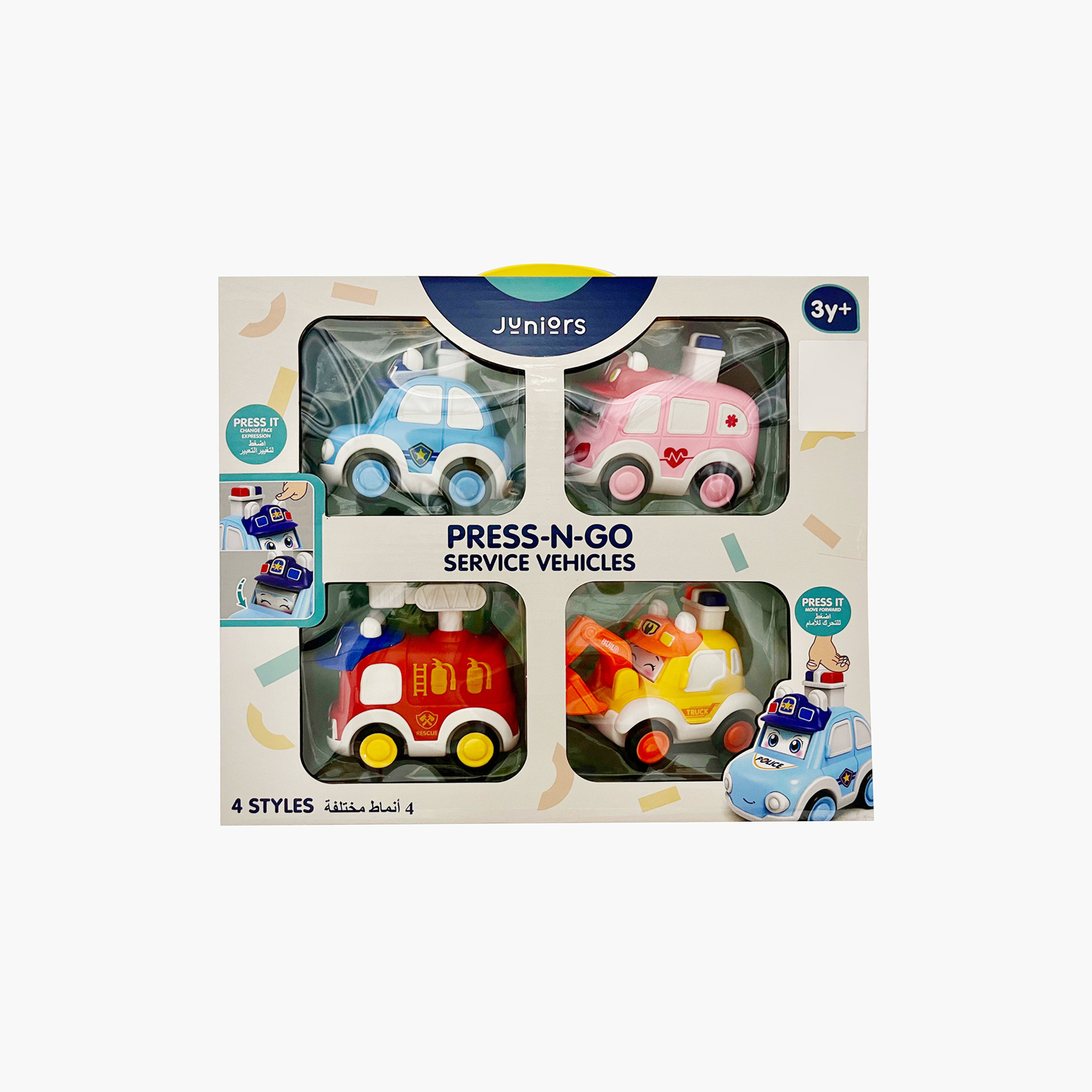 طقم عربات برس آند جو 4 قطع من جونيورز-toys-babyandtoddlertoys-learningtoys-image-2
