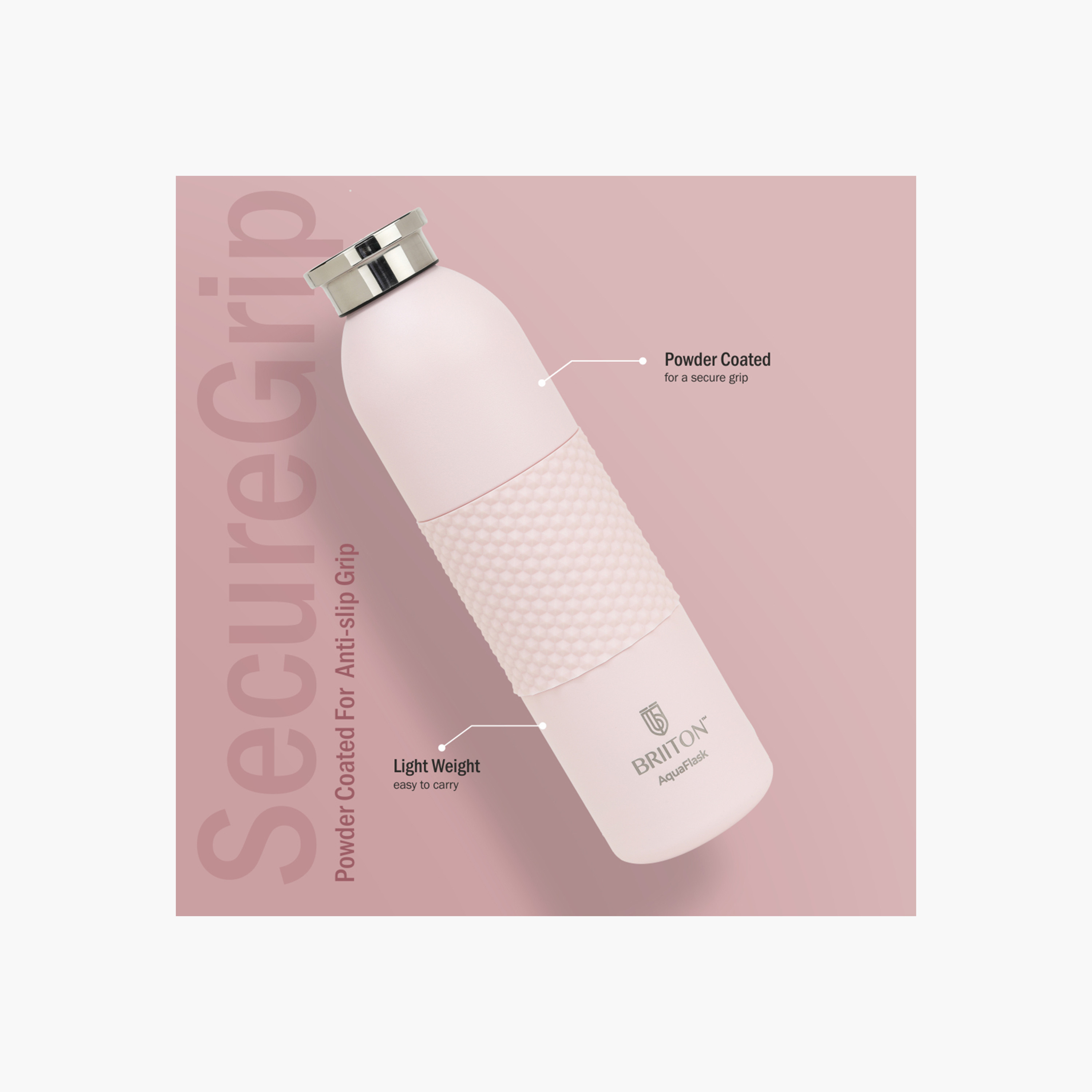 قارورة مياه ستانلس ستيل عازلة للحرارة بطبعات شعار من بريتون - 620 مل-household-dining-drinkserveware-bottles-image-2