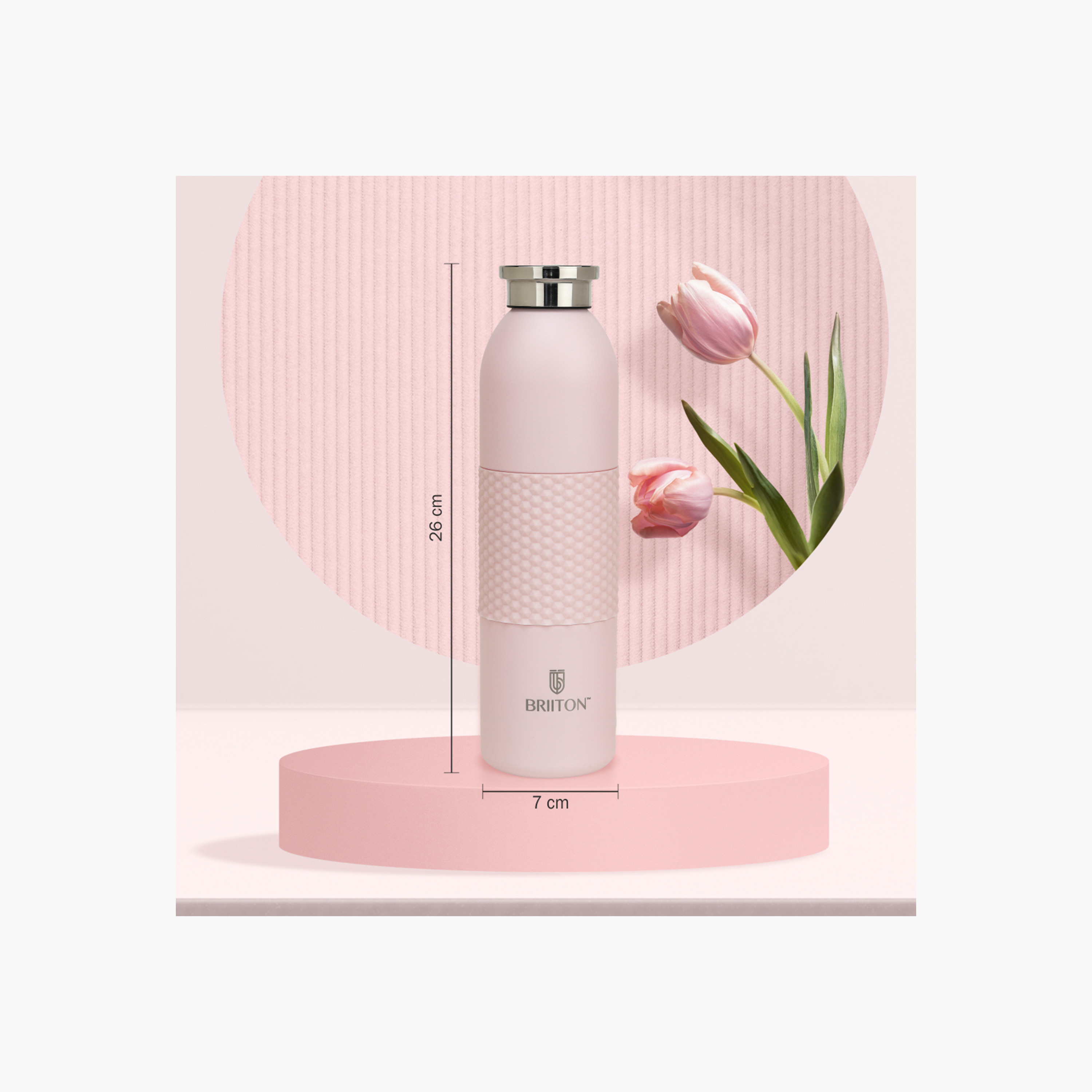 قارورة مياه ستانلس ستيل عازلة للحرارة بطبعات شعار من بريتون - 620 مل-household-dining-drinkserveware-bottles-image-3