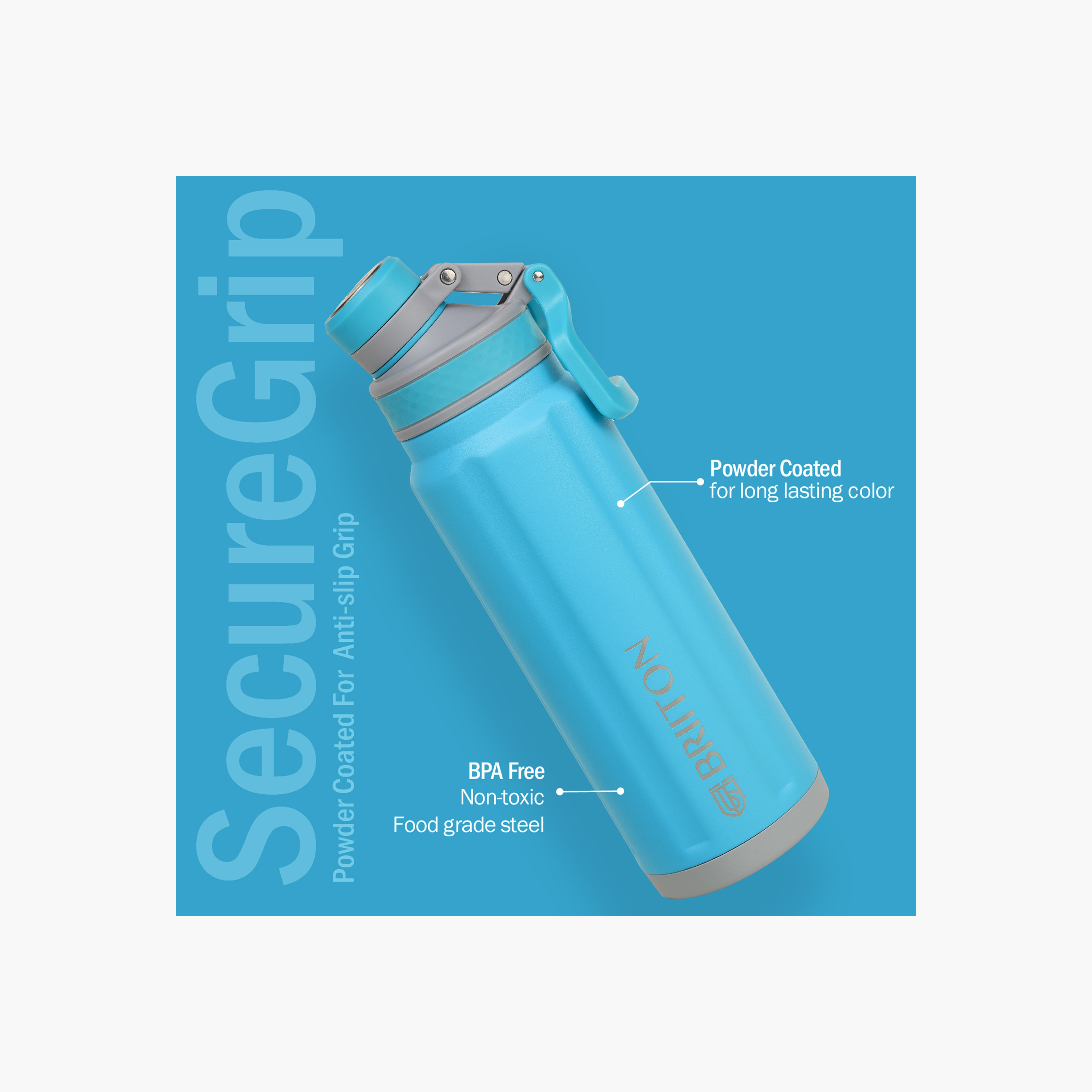 قاروة ماء ستانلس ستيل عازلة للحرارة بطبعات شعار من بريتون - 850 مل-household-dining-drinkserveware-bottles-image-2