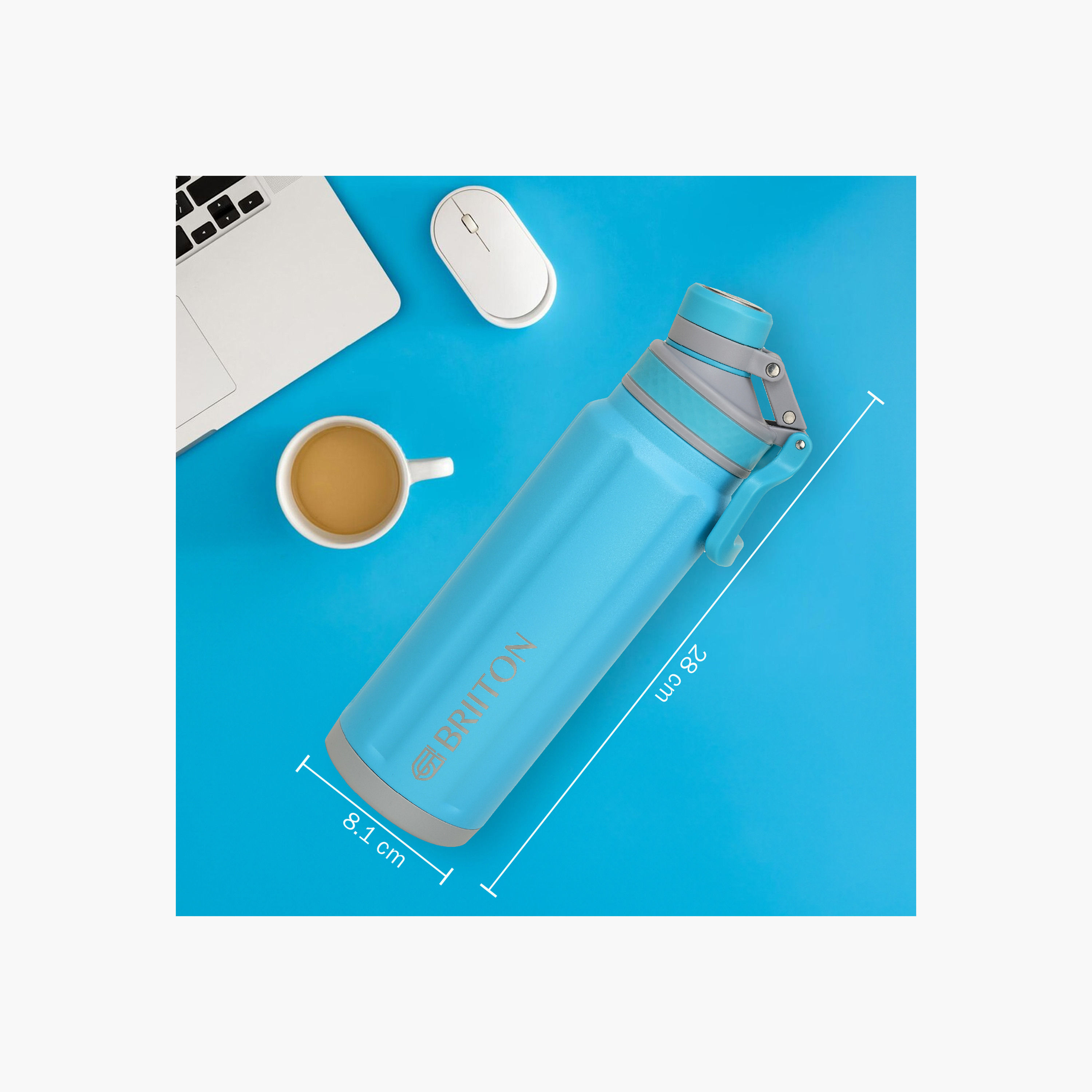 قاروة ماء ستانلس ستيل عازلة للحرارة بطبعات شعار من بريتون - 850 مل-household-dining-drinkserveware-bottles-image-3