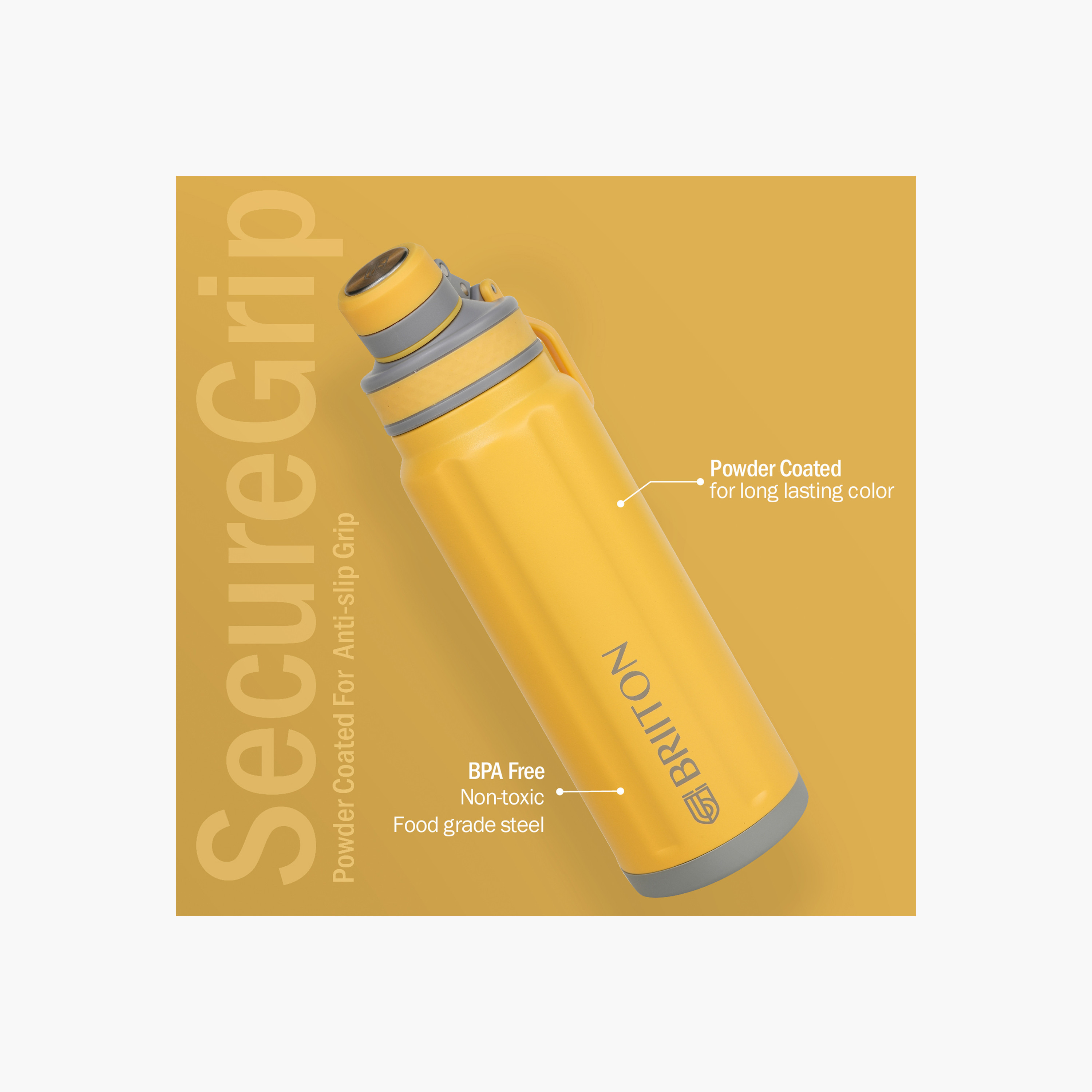 Briiton Logo Print Insulated Stainless Steel Water Bottle - 850 ml-household-dining-drinkserveware-bottles-image-2