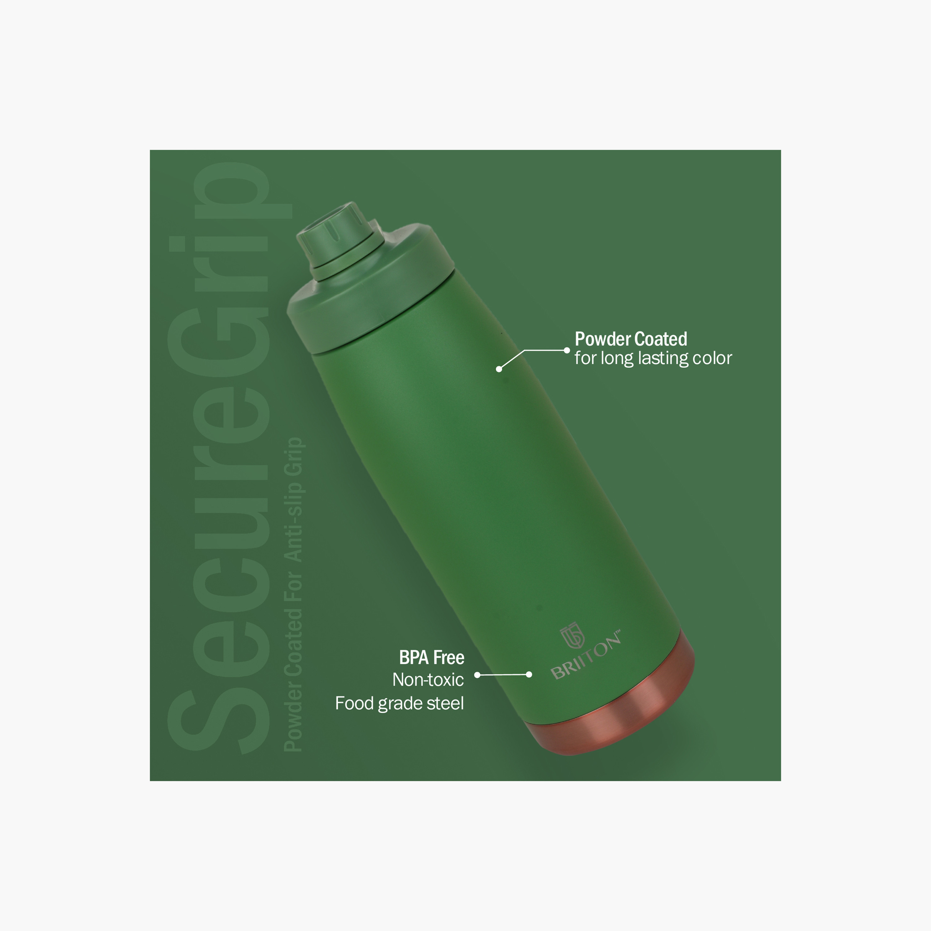 Briiton Logo Print Insulated Stainless Steel Water Bottle - 1 L-household-dining-drinkserveware-bottles-image-2