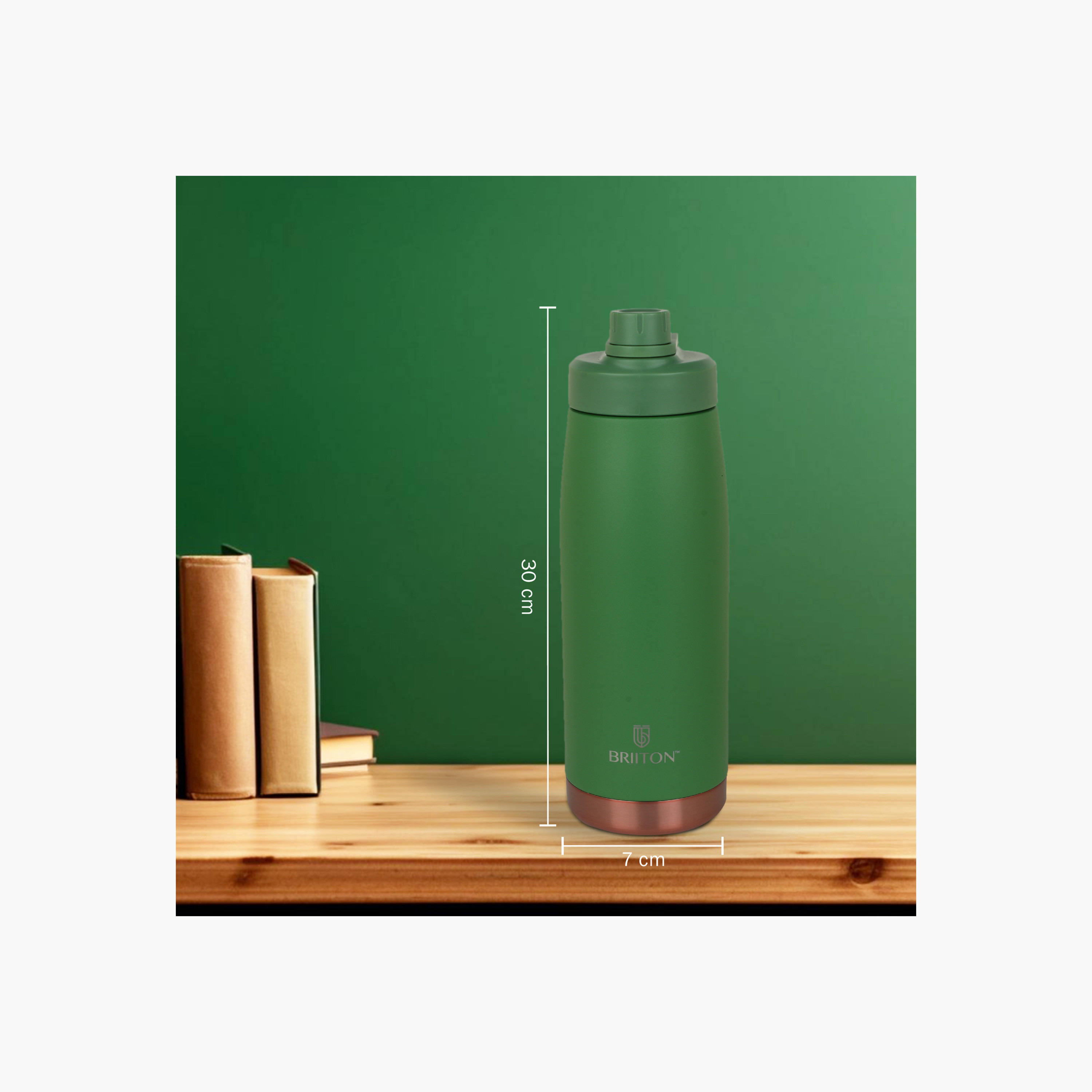 قارورة مياه ستانلس ستيل عازلة بطبعات شعار من بريتون - 1 لتر-household-dining-drinkserveware-bottles-image-3