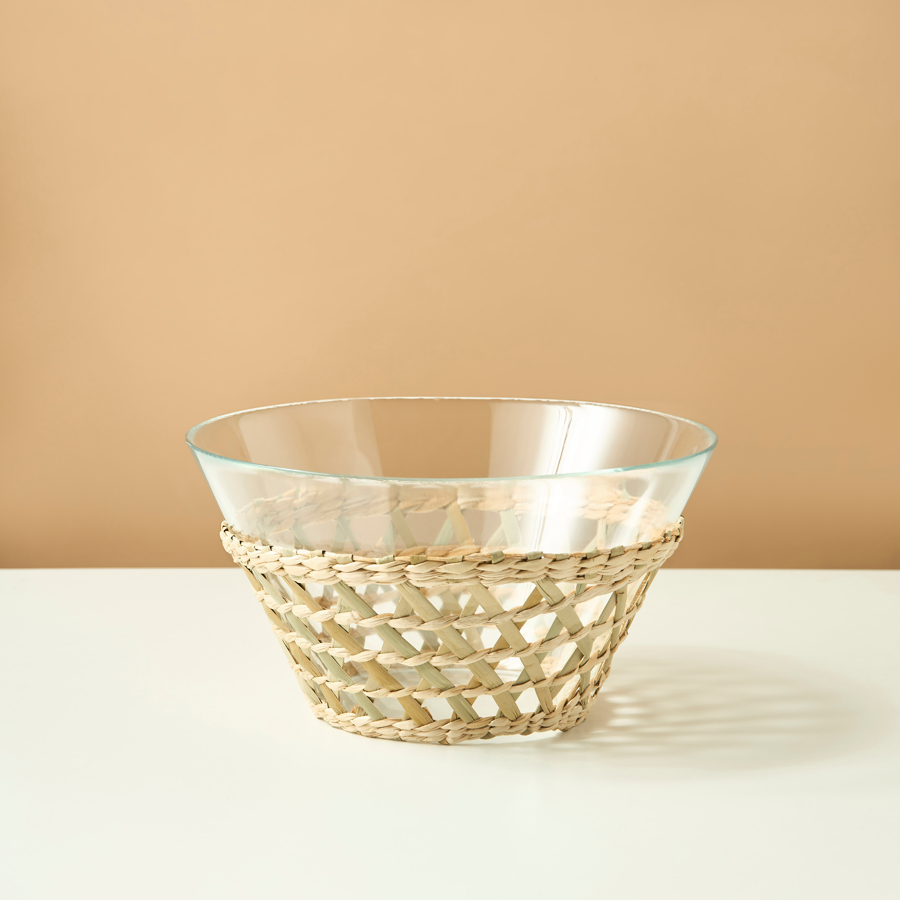 Straw Accent 3-Piece Glass Bowl and Bottle Set-household-kitchen-foodstorage-containers-image-3