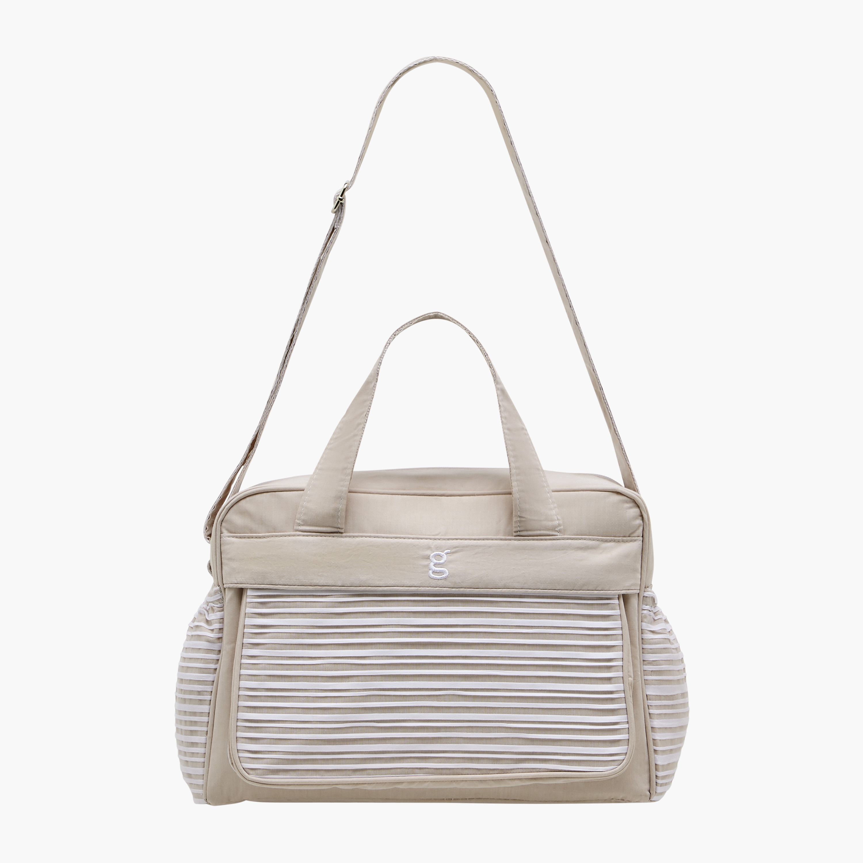 شنطة حفاضات مخطّطة بسحّاب إغلاق وحمّالة قابلة للتعديل من جيجلز-baby-diapering-diaperbags-image-9