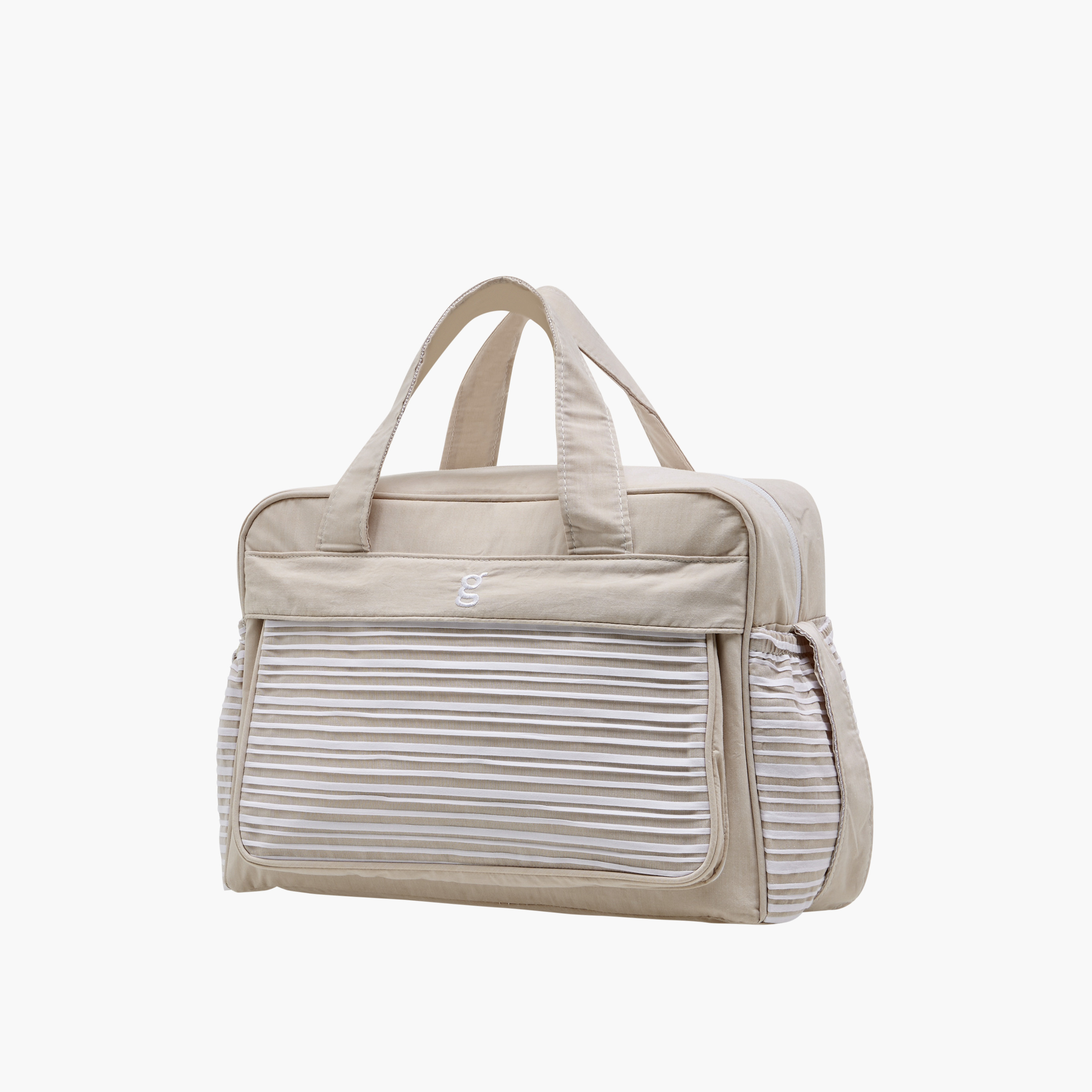 شنطة حفاضات مخطّطة بسحّاب إغلاق وحمّالة قابلة للتعديل من جيجلز-baby-diapering-diaperbags-image-8