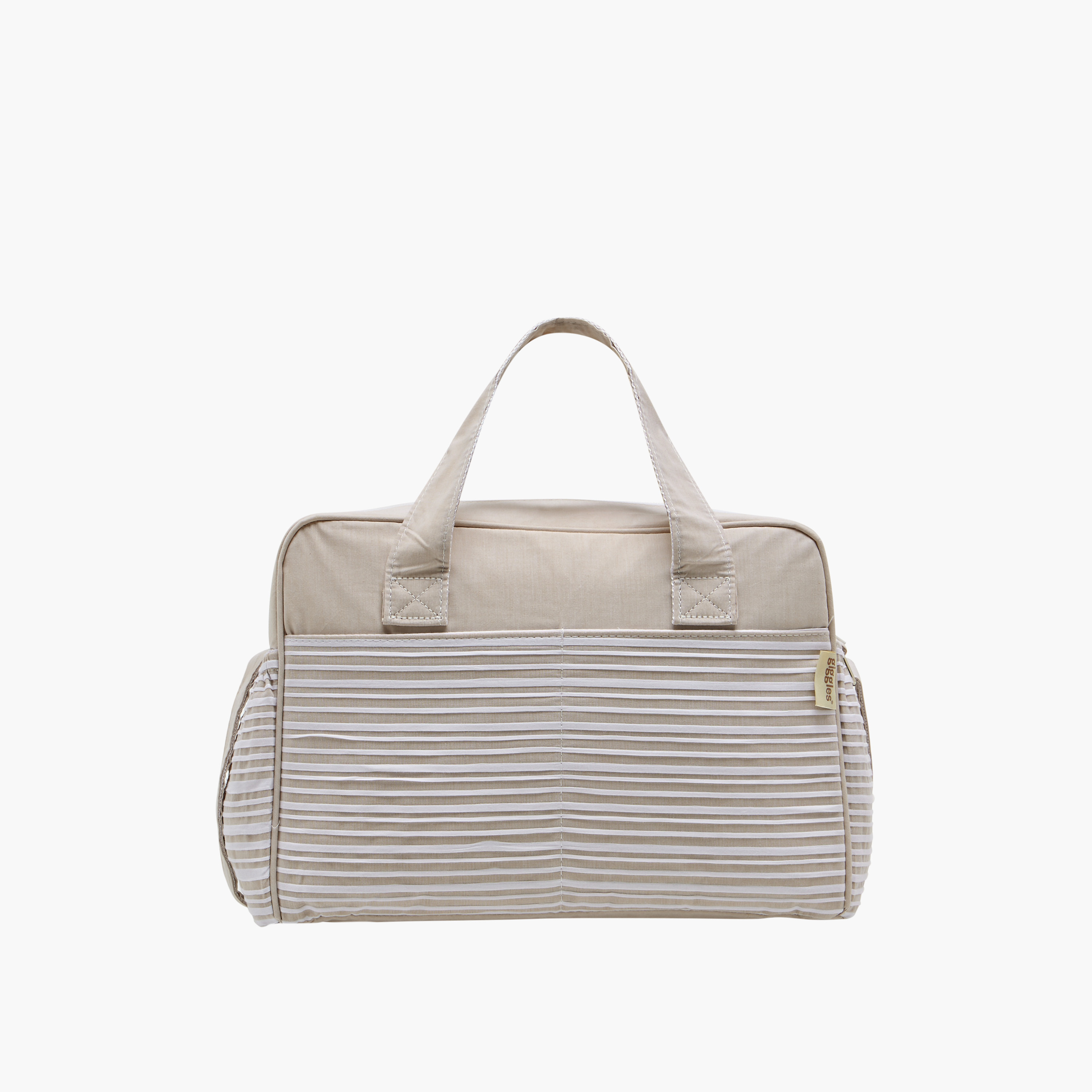 شنطة حفاضات مخطّطة بسحّاب إغلاق وحمّالة قابلة للتعديل من جيجلز-baby-diapering-diaperbags-image-7