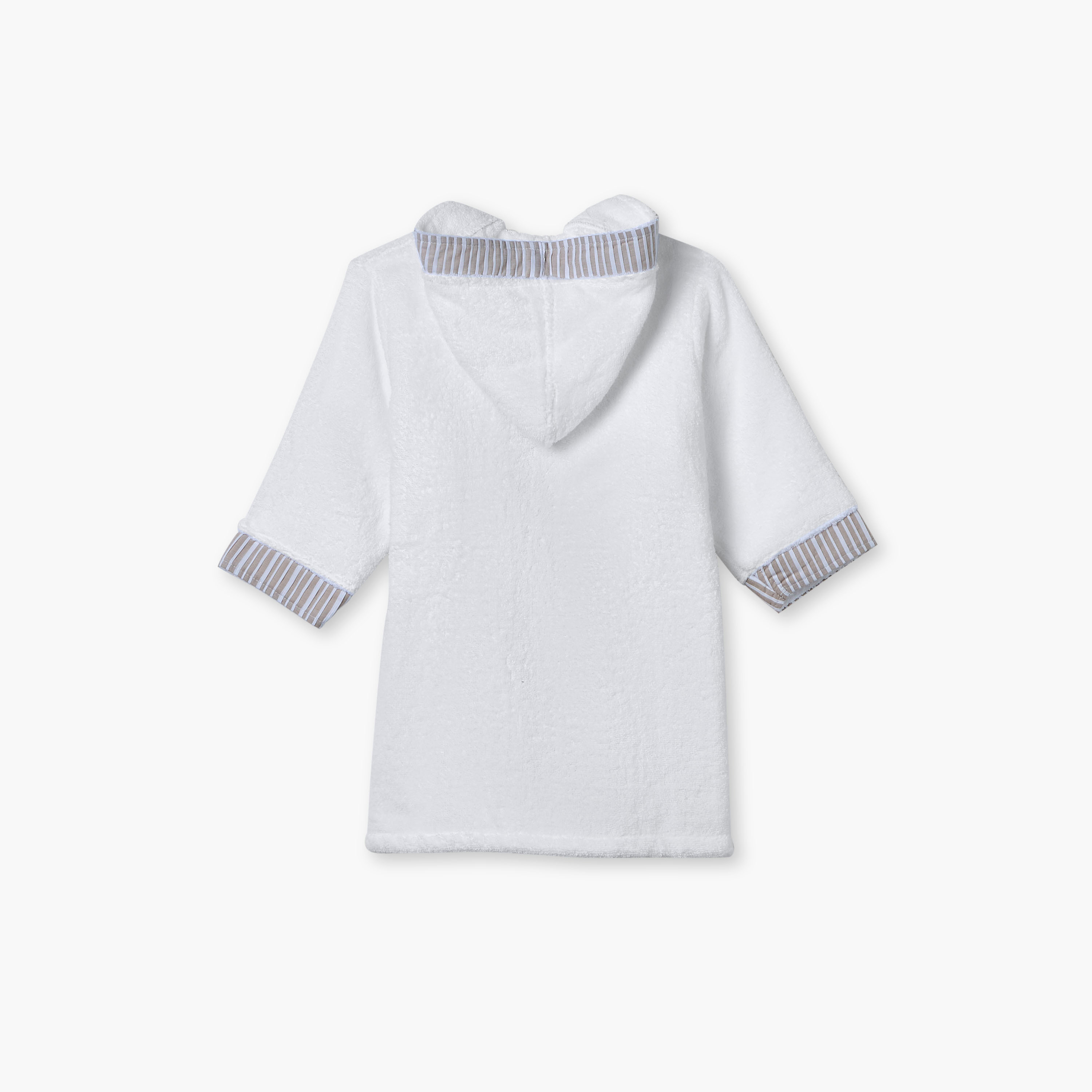 Giggles Panel Detail Hooded Bathrobe with Tie-Up Belt-baby-bathandcare-towels-image-2