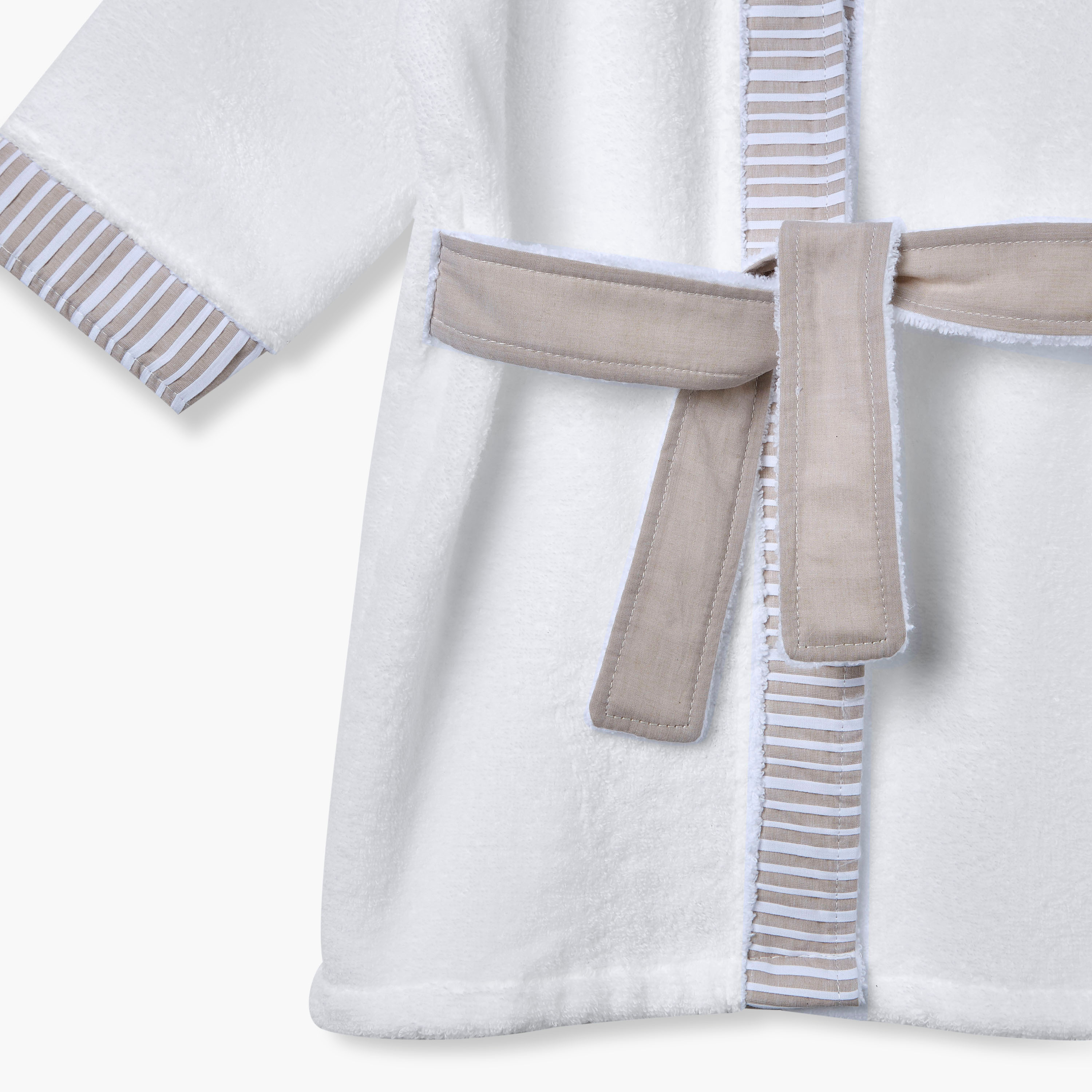 Giggles Panel Detail Hooded Bathrobe with Tie-Up Belt-baby-bathandcare-towels-image-4