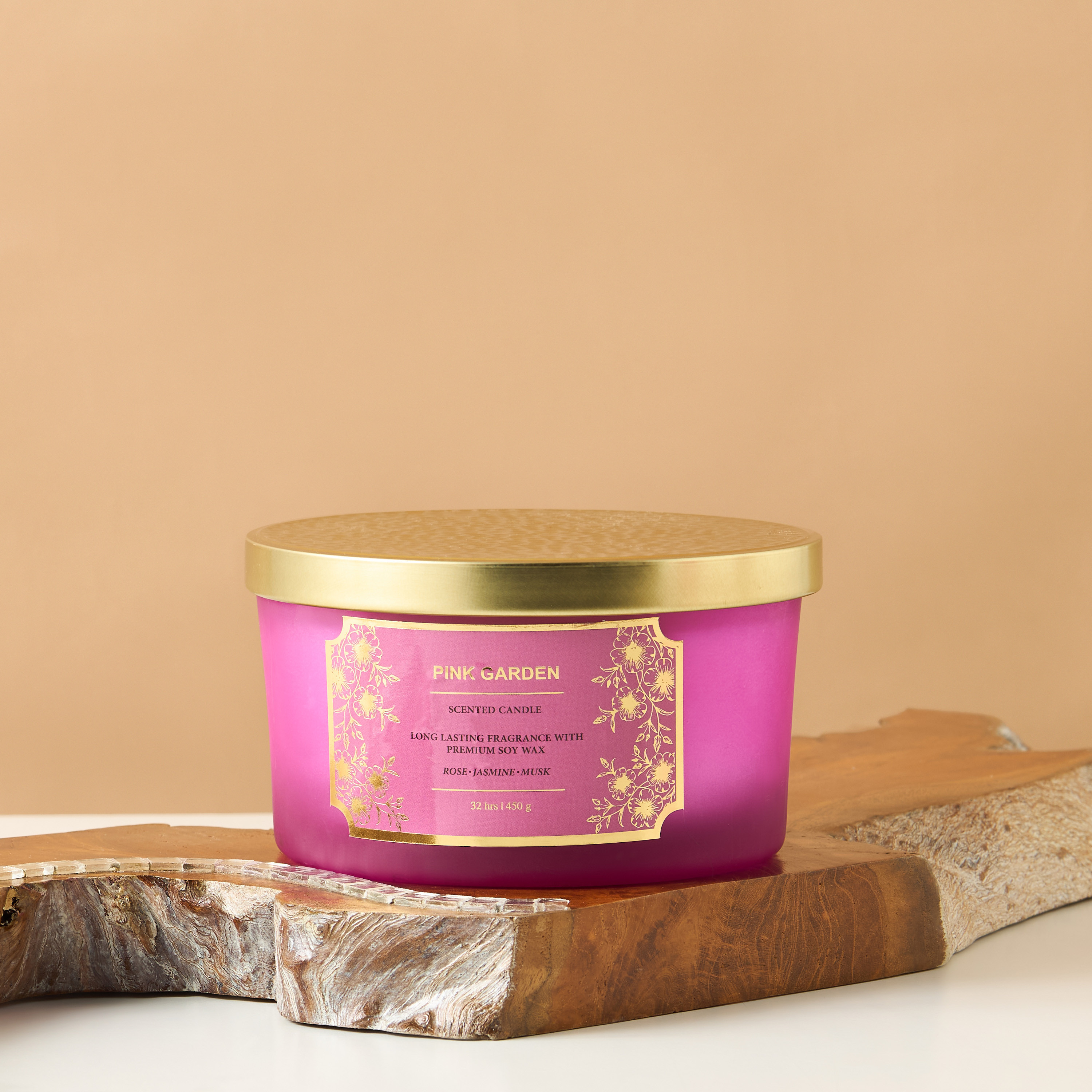 Scent.d Pomegranate Noir Scented 3-Wick Jar Candle - 450 gms-household-homefragrance-candles-image-2