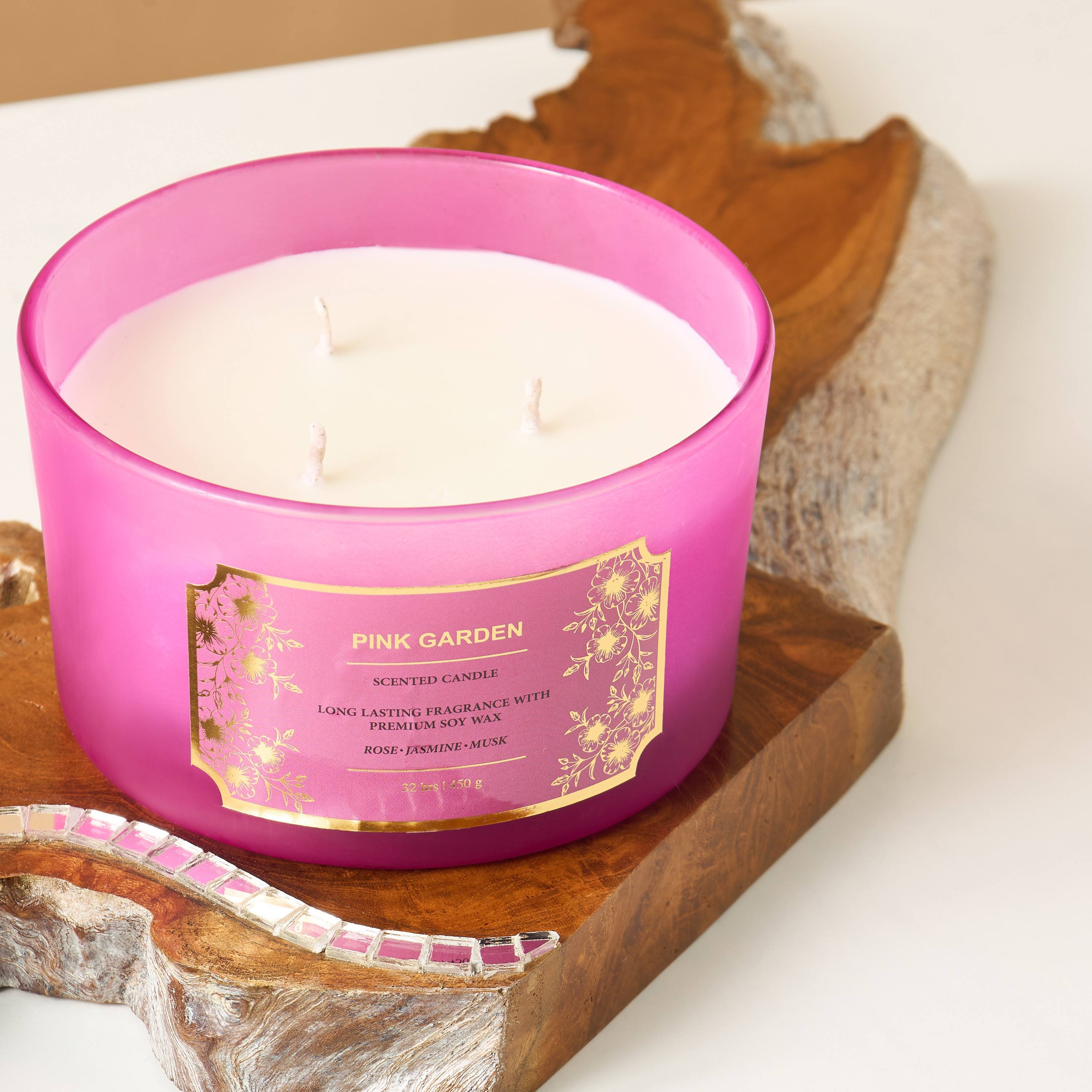 Scent.d Pomegranate Noir Scented 3-Wick Jar Candle - 450 gms-household-homefragrance-candles-image-3