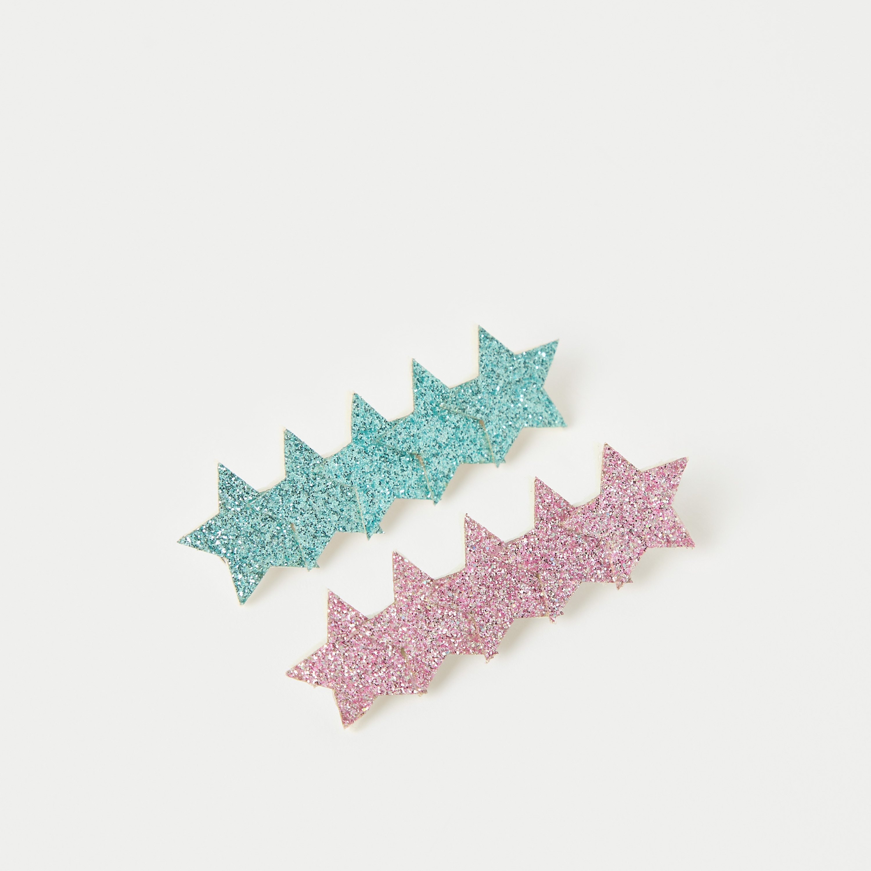 Charmz Star Glitter Textured Hair Clip - Set of 2-girls-accessories-hairaccessories-image-1