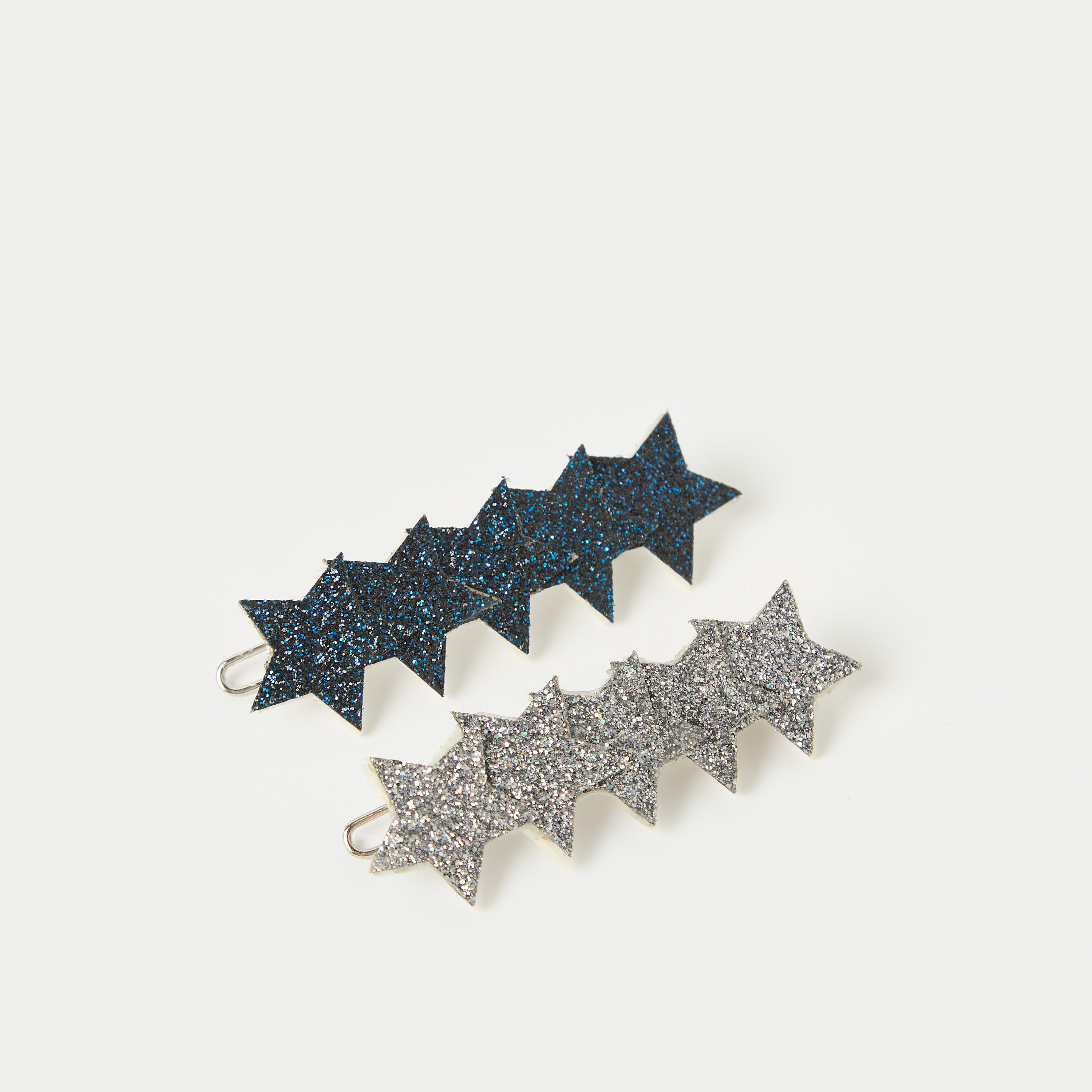 Charmz Star Glitter Textured Hair Clip - Set of 2-girls-accessories-hairaccessories-image-1
