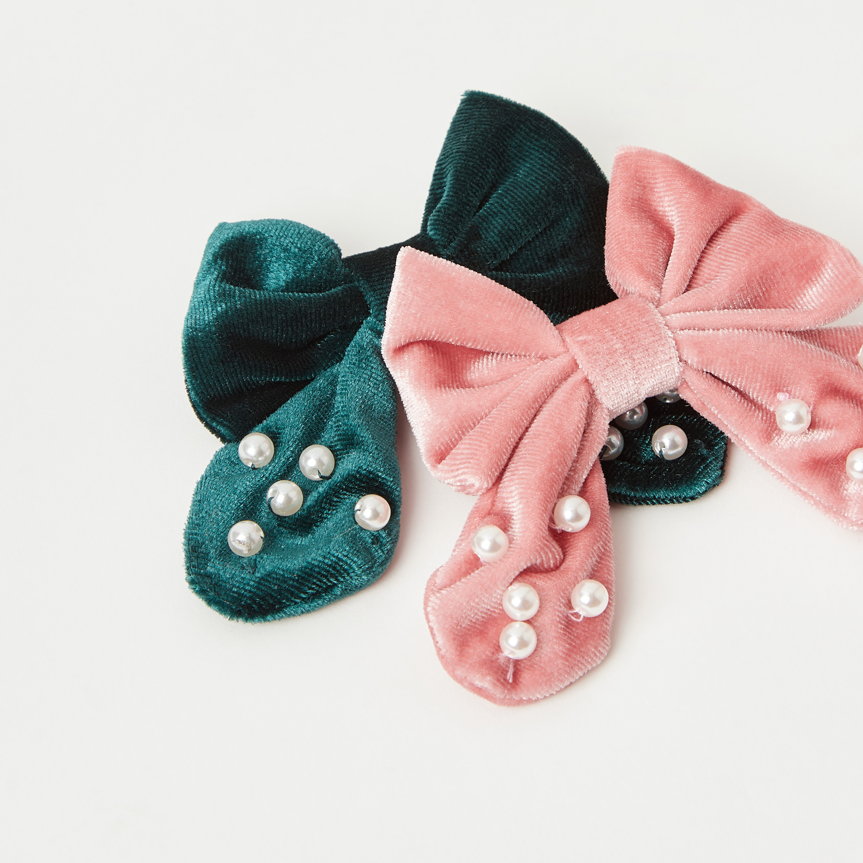 Charmz Pearl Embellished Bow Hair Clip - Set of 2-girls-accessories-hairaccessories-image-3