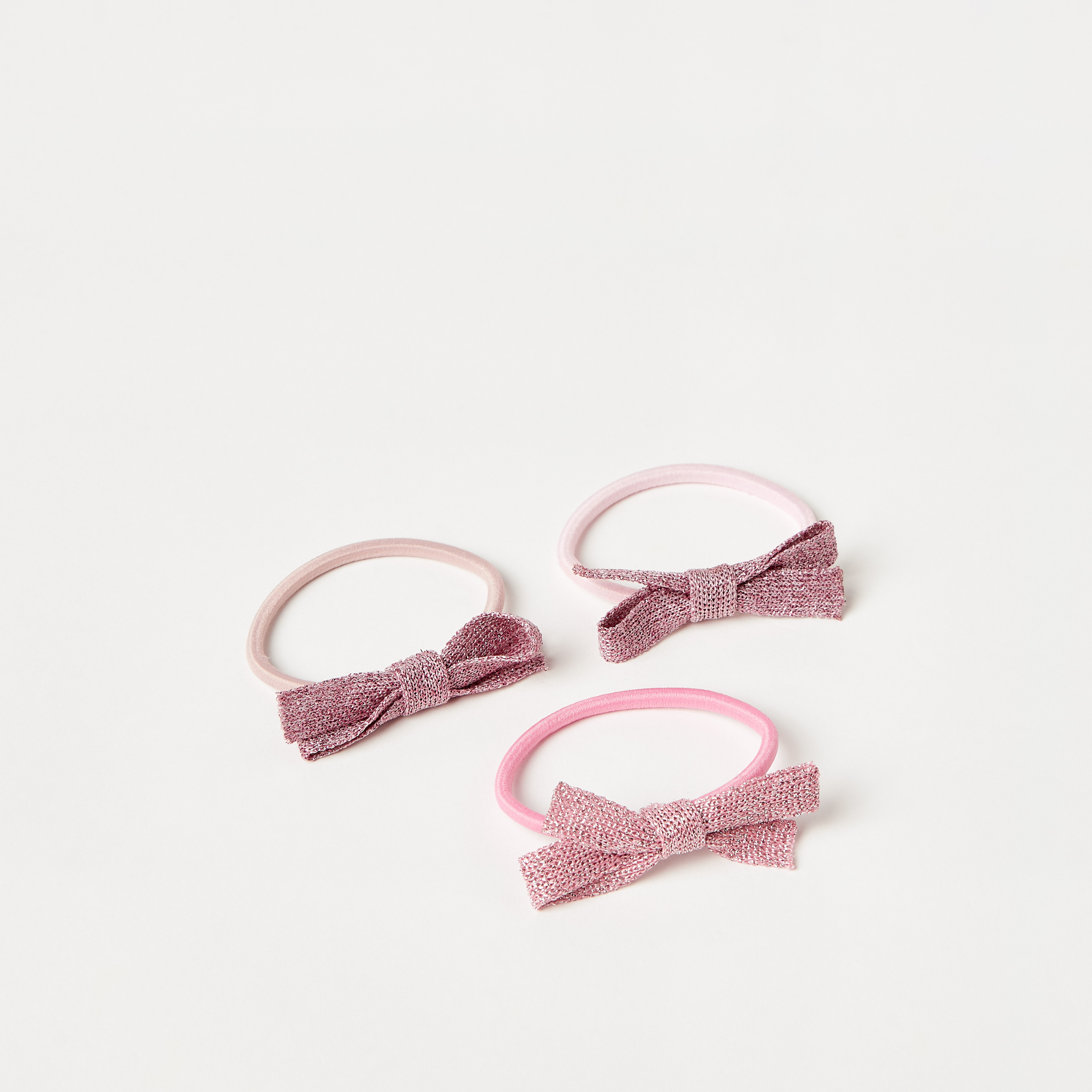 Charmz Bow Accent Hair Tie - Set of 3-girls-accessories-hairaccessories-image-1