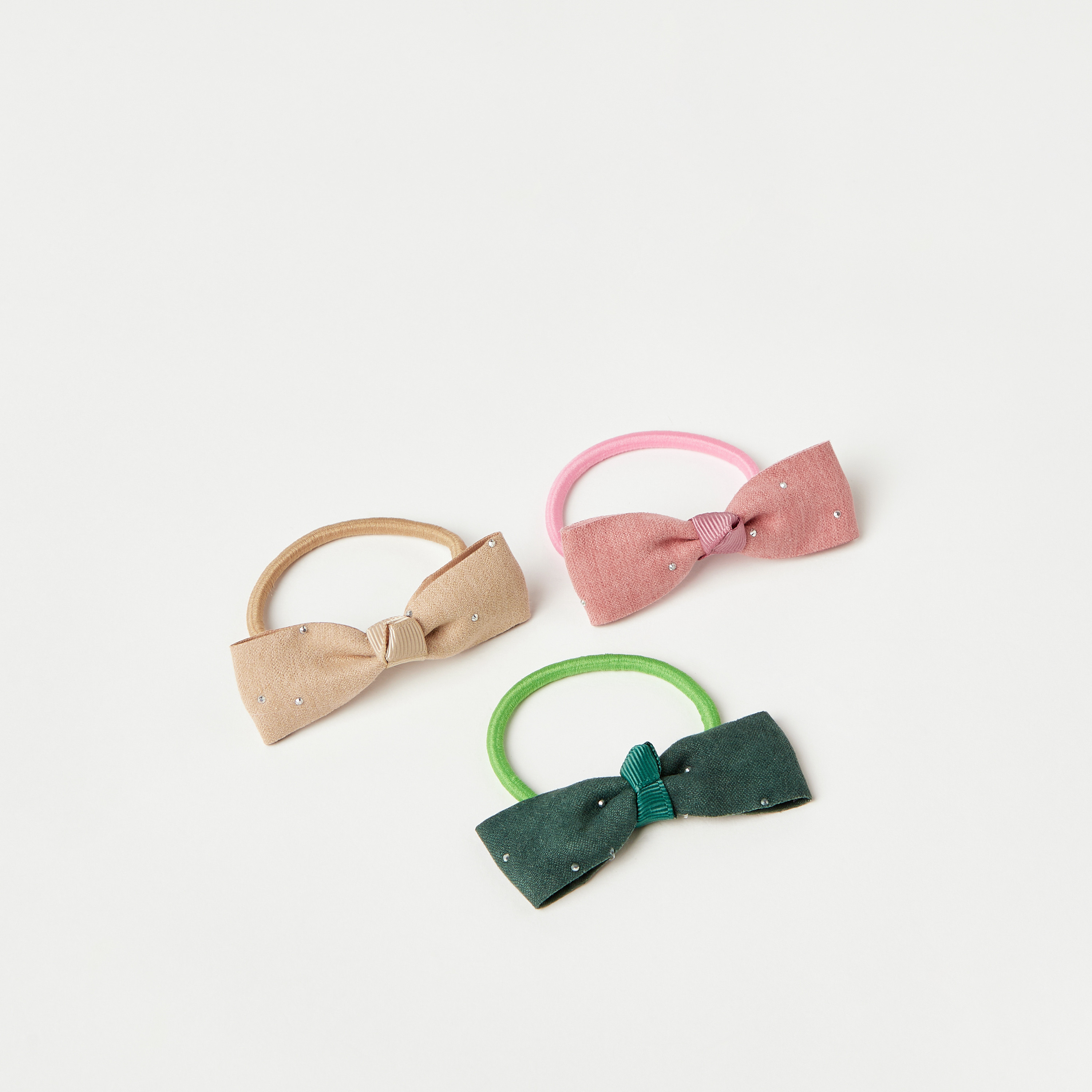 ربطات شعر بفيونكة مزينة من تشارمز - طقم من 3 قطع-girls-accessories-hairaccessories-image-1