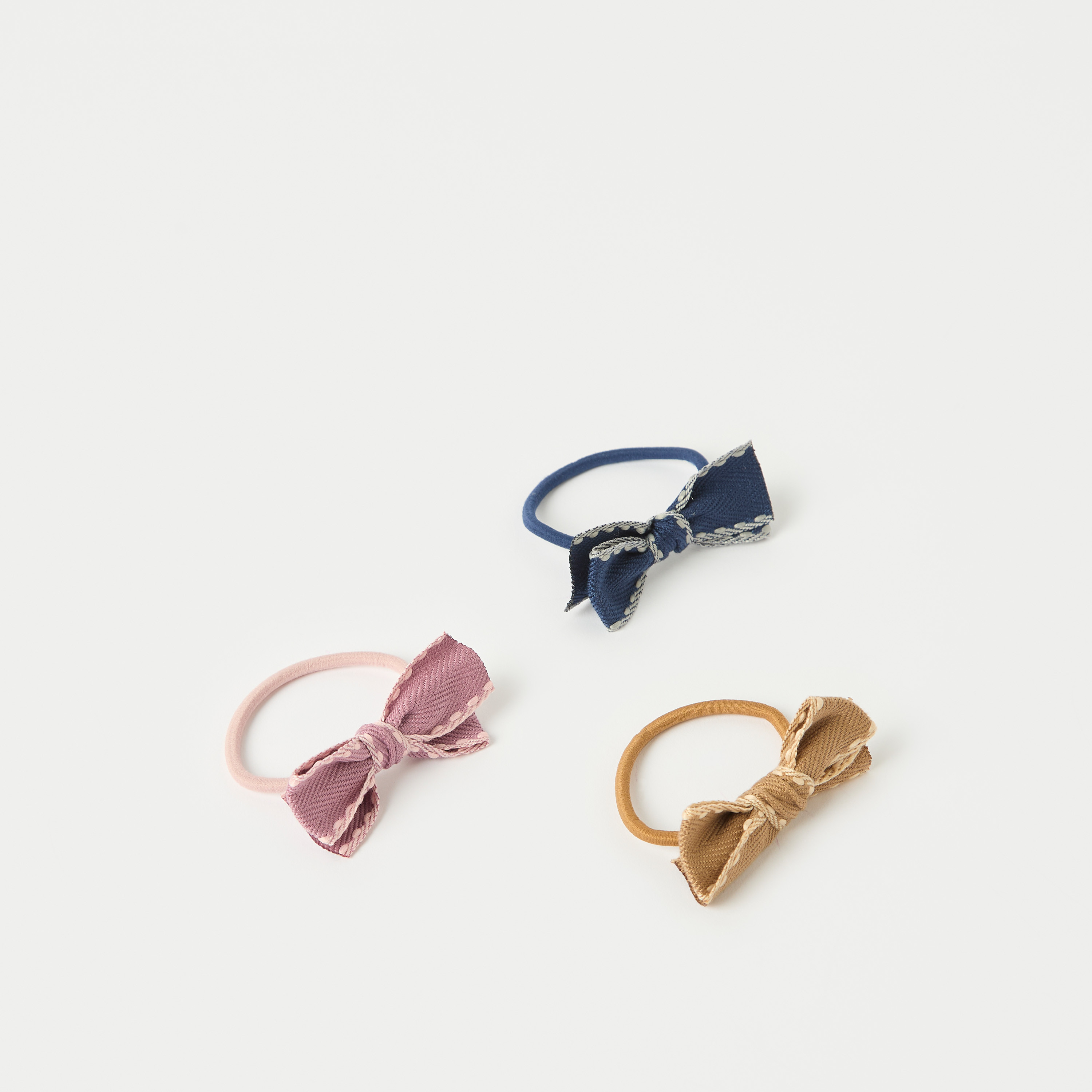 Charmz Textured Bow Hair Tie - Set of 3-girls-accessories-hairaccessories-image-1
