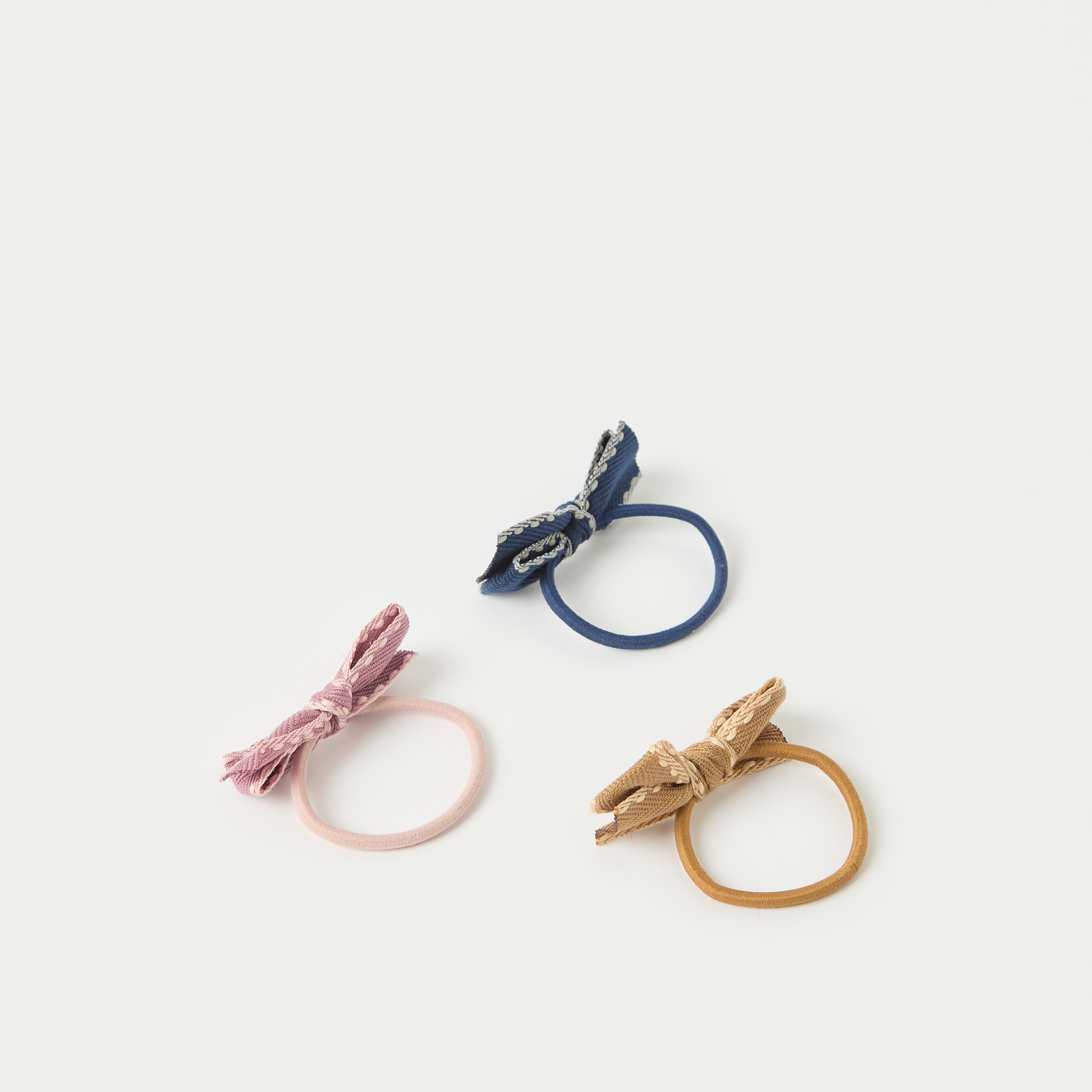 Charmz Textured Bow Hair Tie - Set of 3-girls-accessories-hairaccessories-image-2
