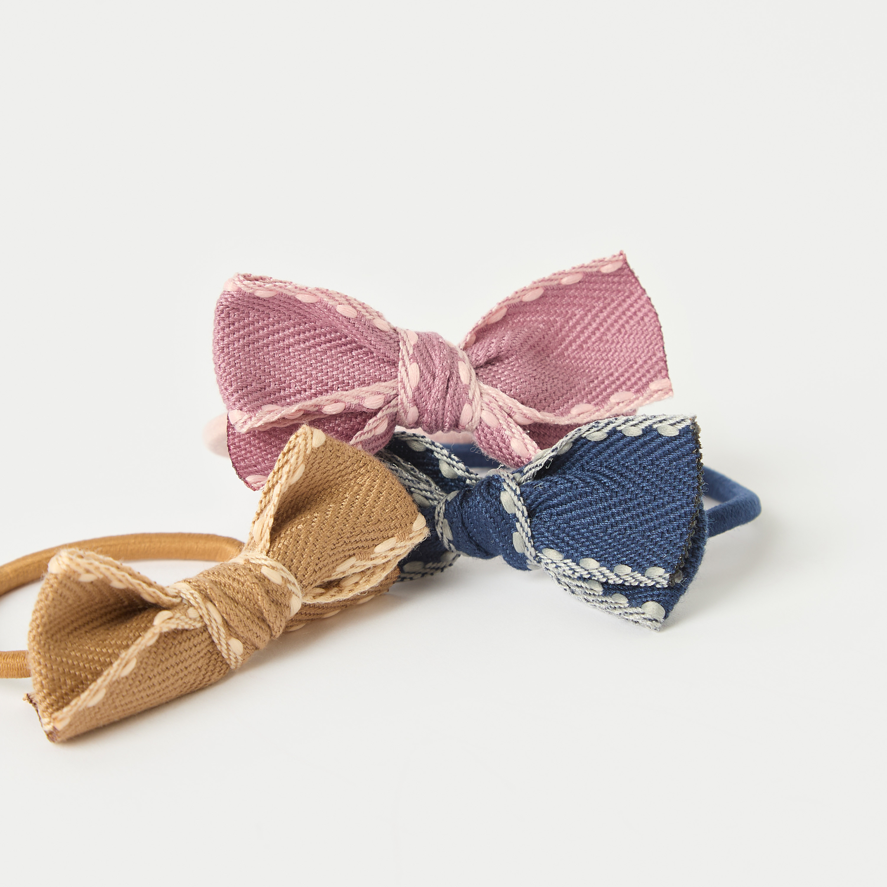 Charmz Textured Bow Hair Tie - Set of 3-girls-accessories-hairaccessories-image-3