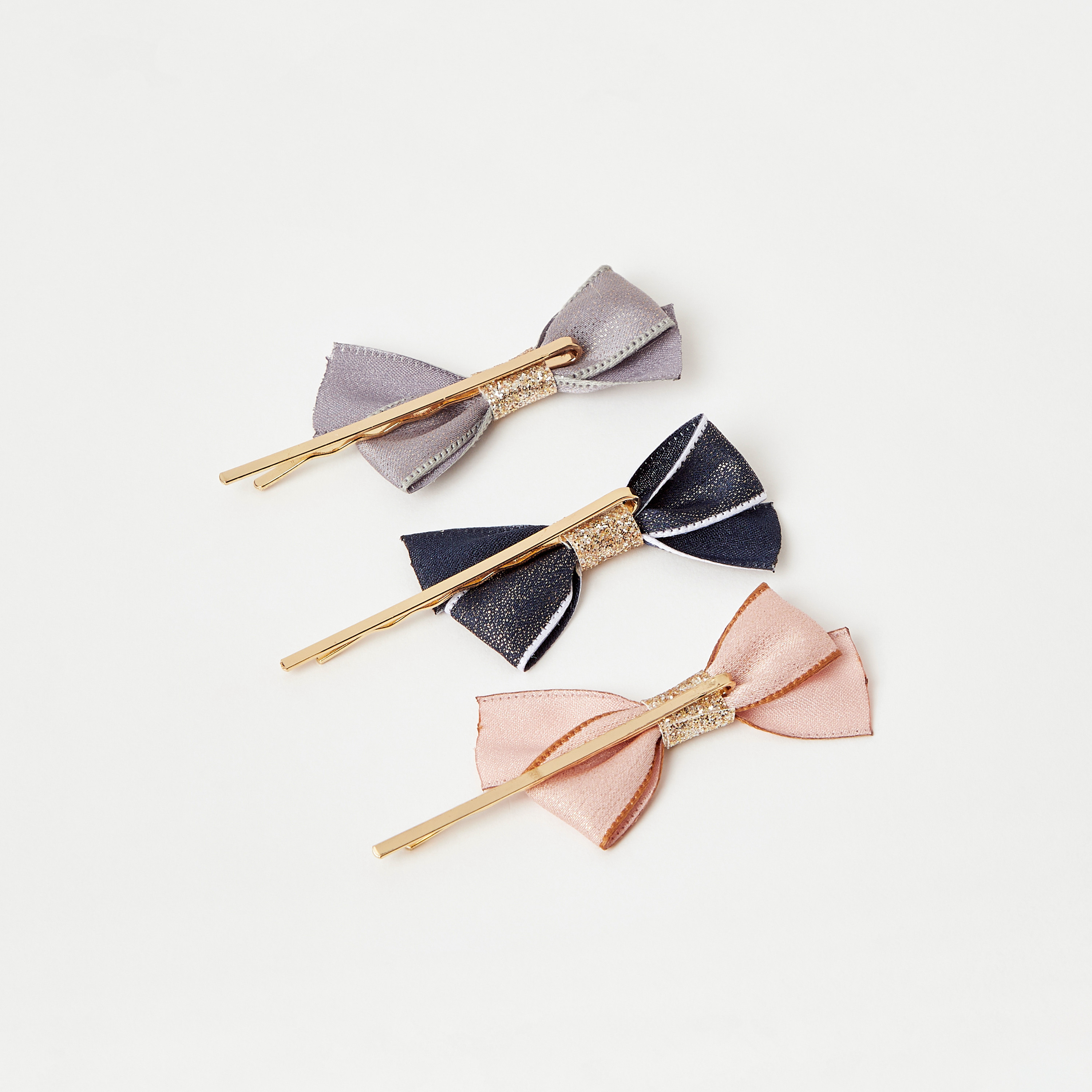 دبابيس شعر بزخارف فيونكة من تشارمز - طقم 3 قطع-girls-accessories-hairaccessories-image-2