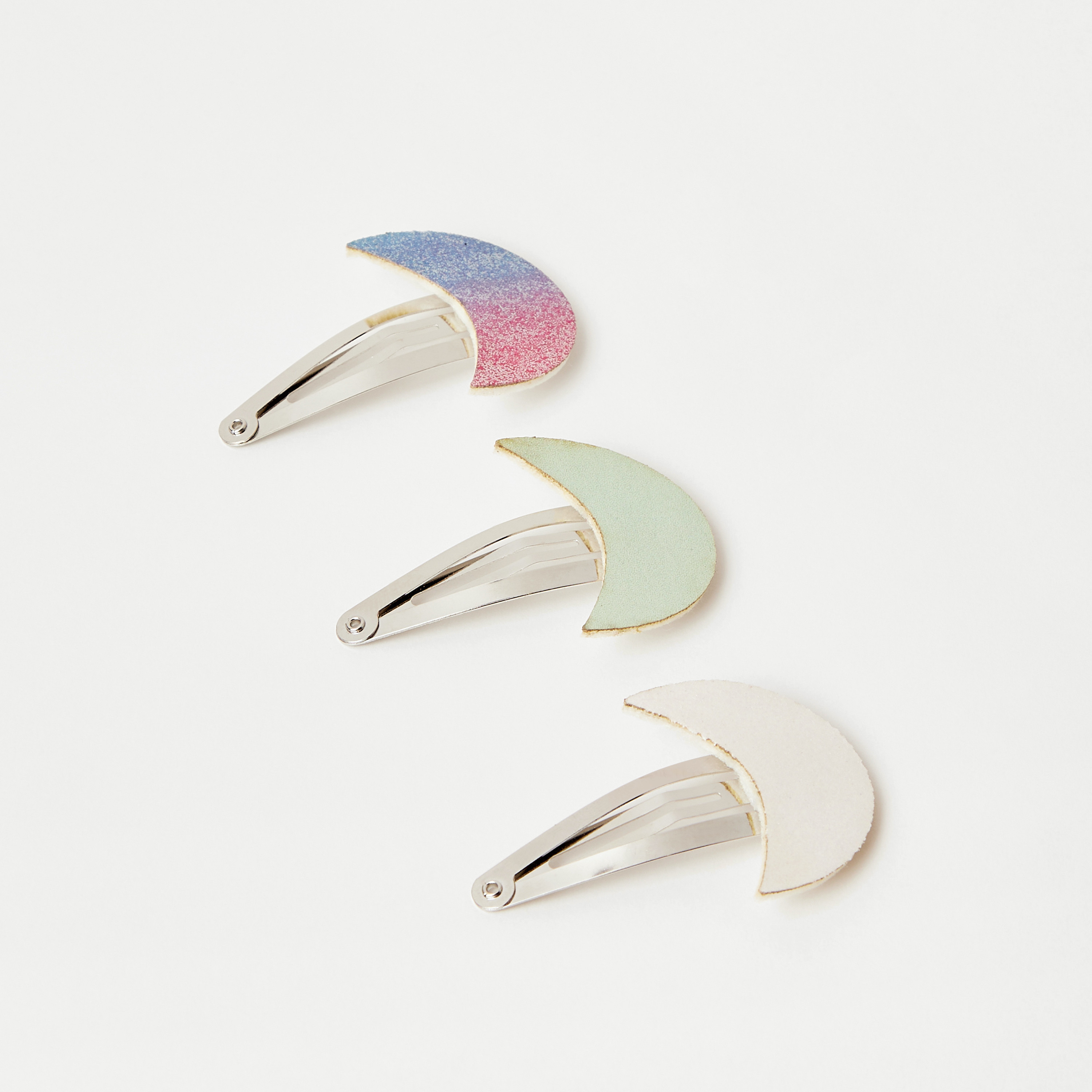 Charmz Moon Applique Hair Clip - Set of 3-girls-accessories-hairaccessories-image-1