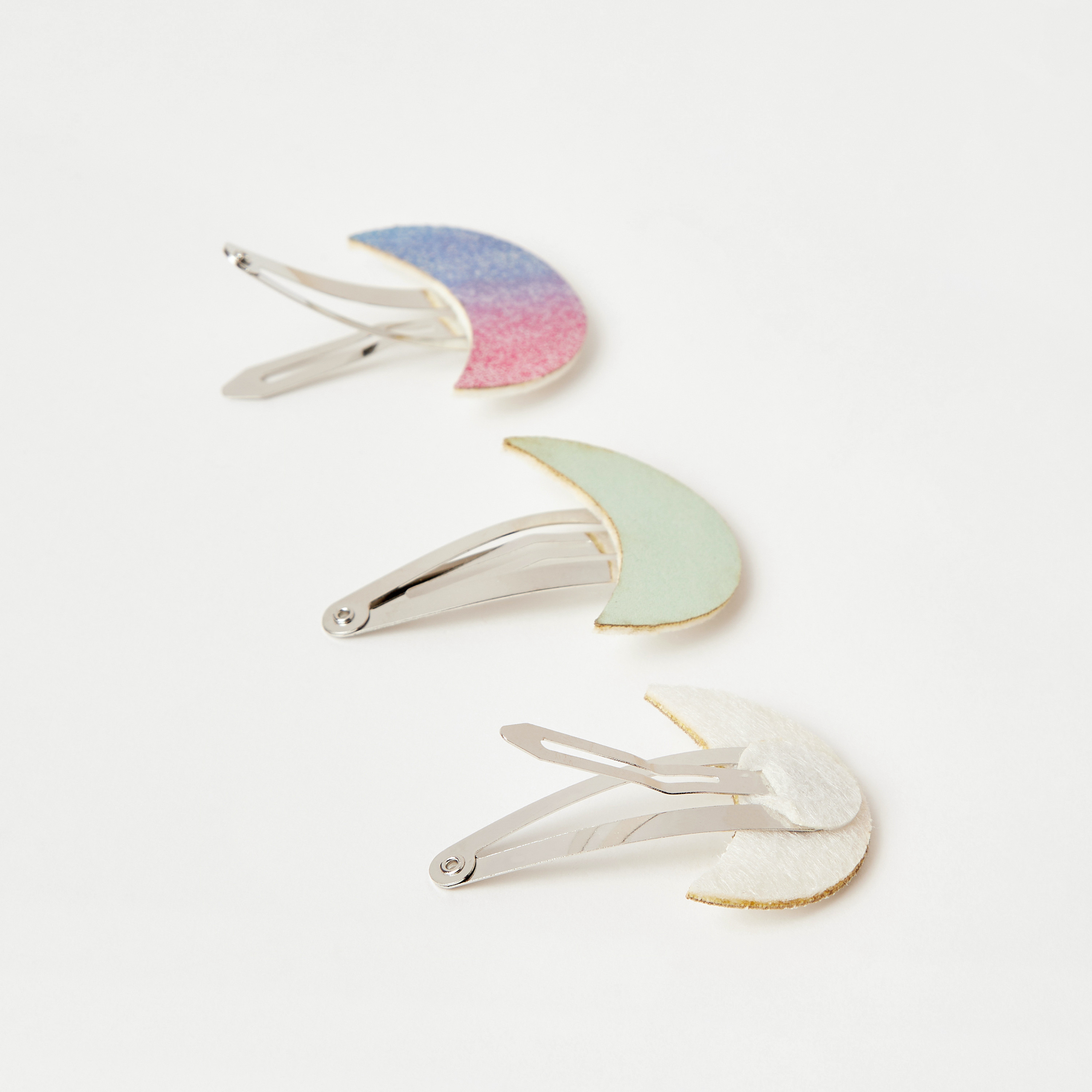 Charmz Moon Applique Hair Clip - Set of 3-girls-accessories-hairaccessories-image-2