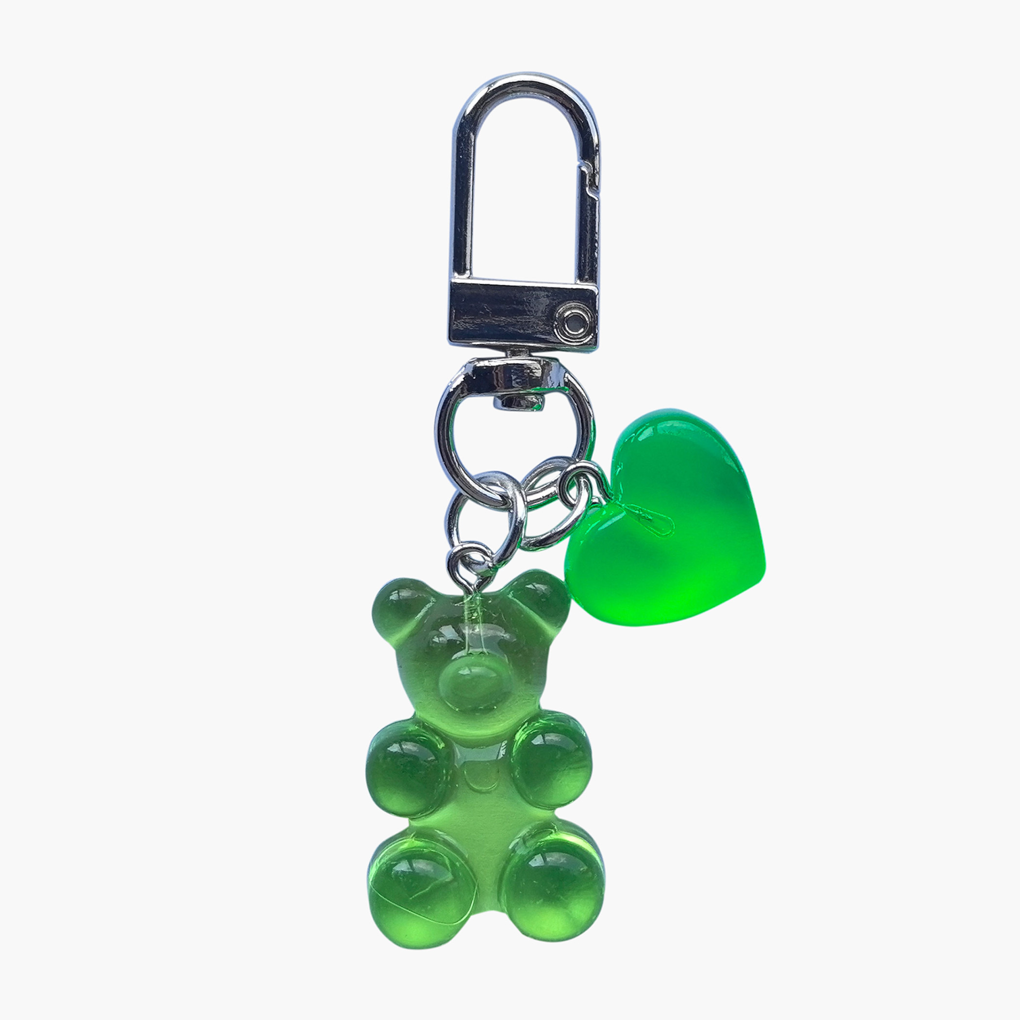 سلسلة مفاتيح على شكل دب بدلاية قلب وخطاف من جلو-girls-accessories-keyringsandbagcharms-image-1